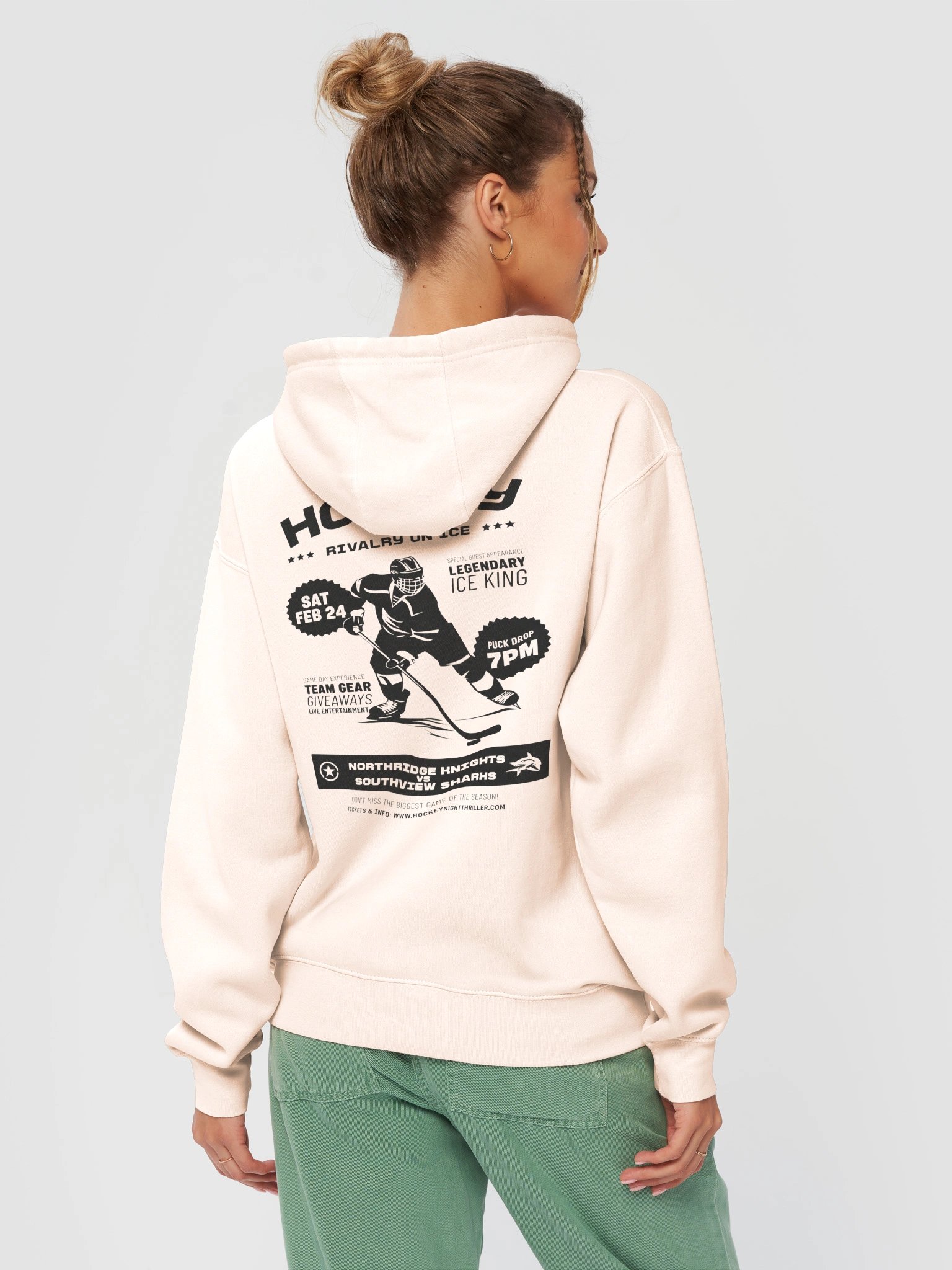Hockey Rivalry On Ice - Northridge Knights vs Southview Sharks Game Day Hoodie product image (65)