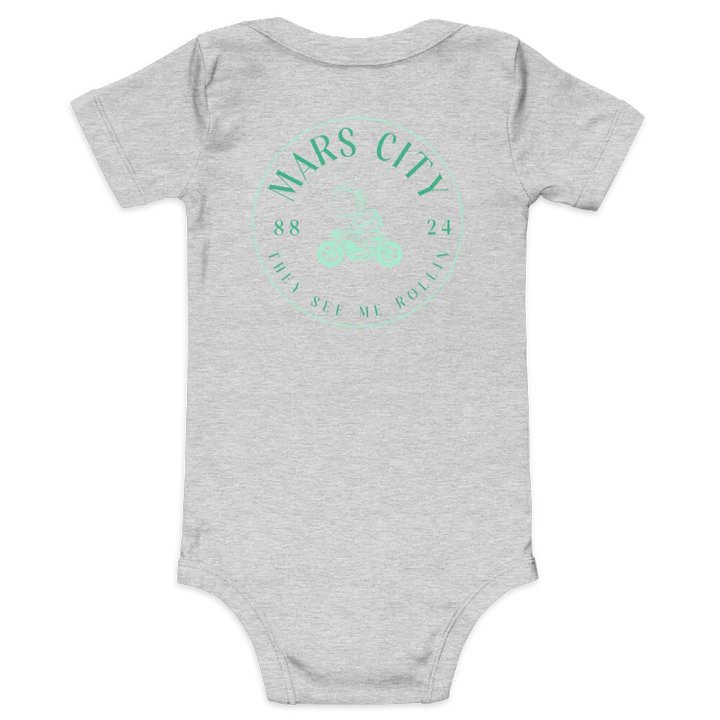 TODDLER ONSIE GREEN ASTRONAUT 8824 FRONT WITH THE MARS CITY CIRCLE MOTORCYCLE "THEY SEE ME ROLLIN" ON THE BACK product image (2)