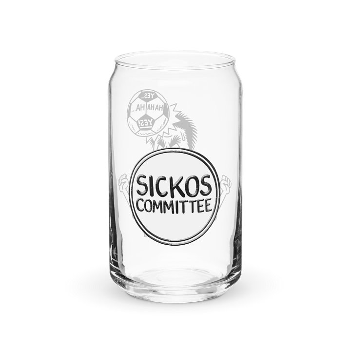 16oz Sickos Soccer Can-Shaped Glass (with Optional Lid/Straw) product image (2)