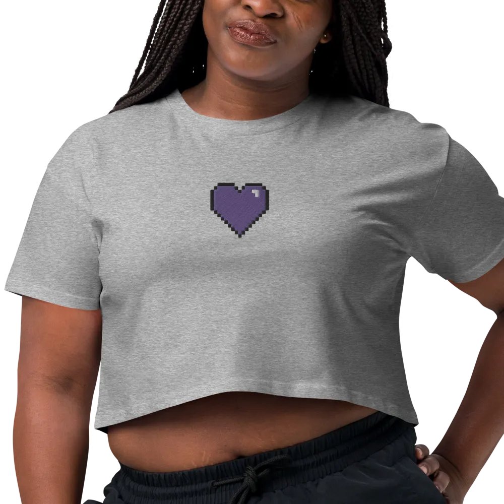 HollyRex Pixel Heart Women's Crop Top product image (12)
