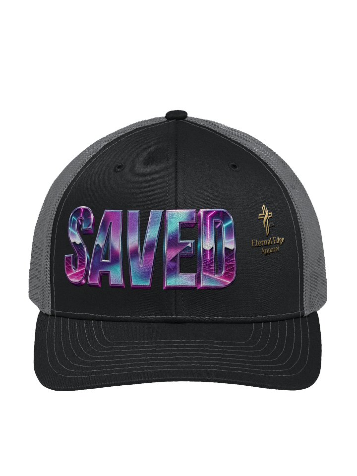 Synthwave SAVED Embroidered Trucker Hat product image (1)