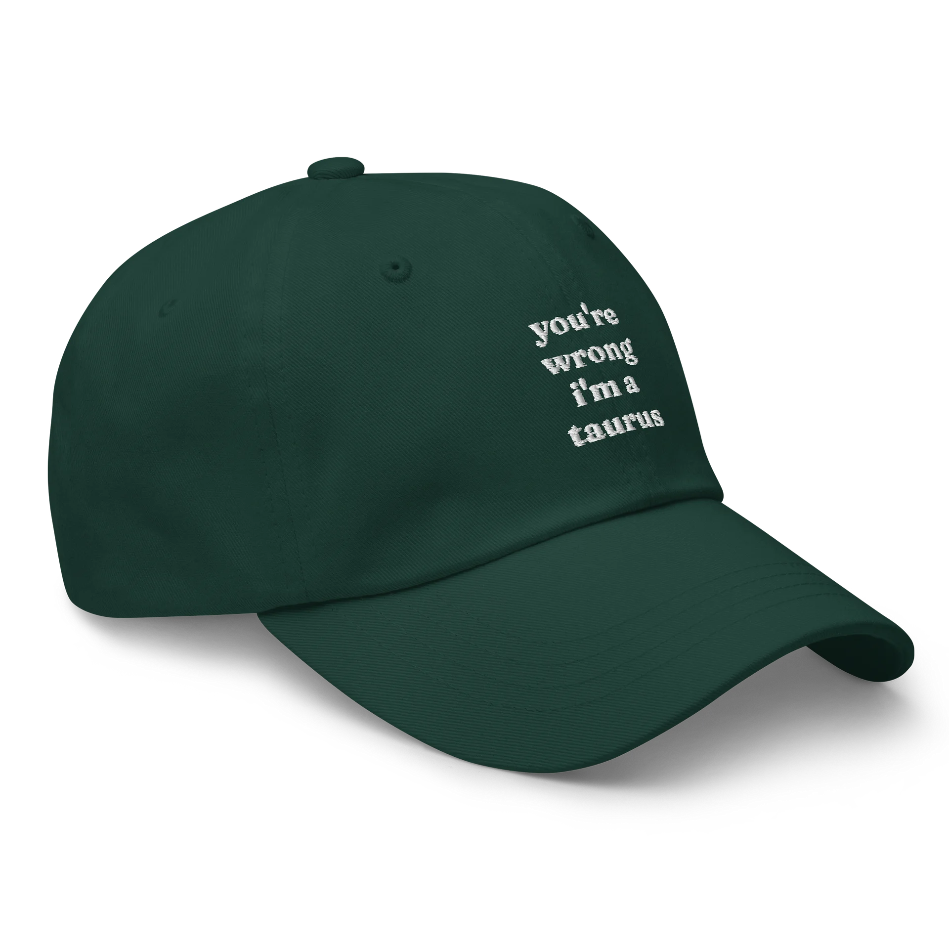 you're wrong taurus embroidered cap product image (3)