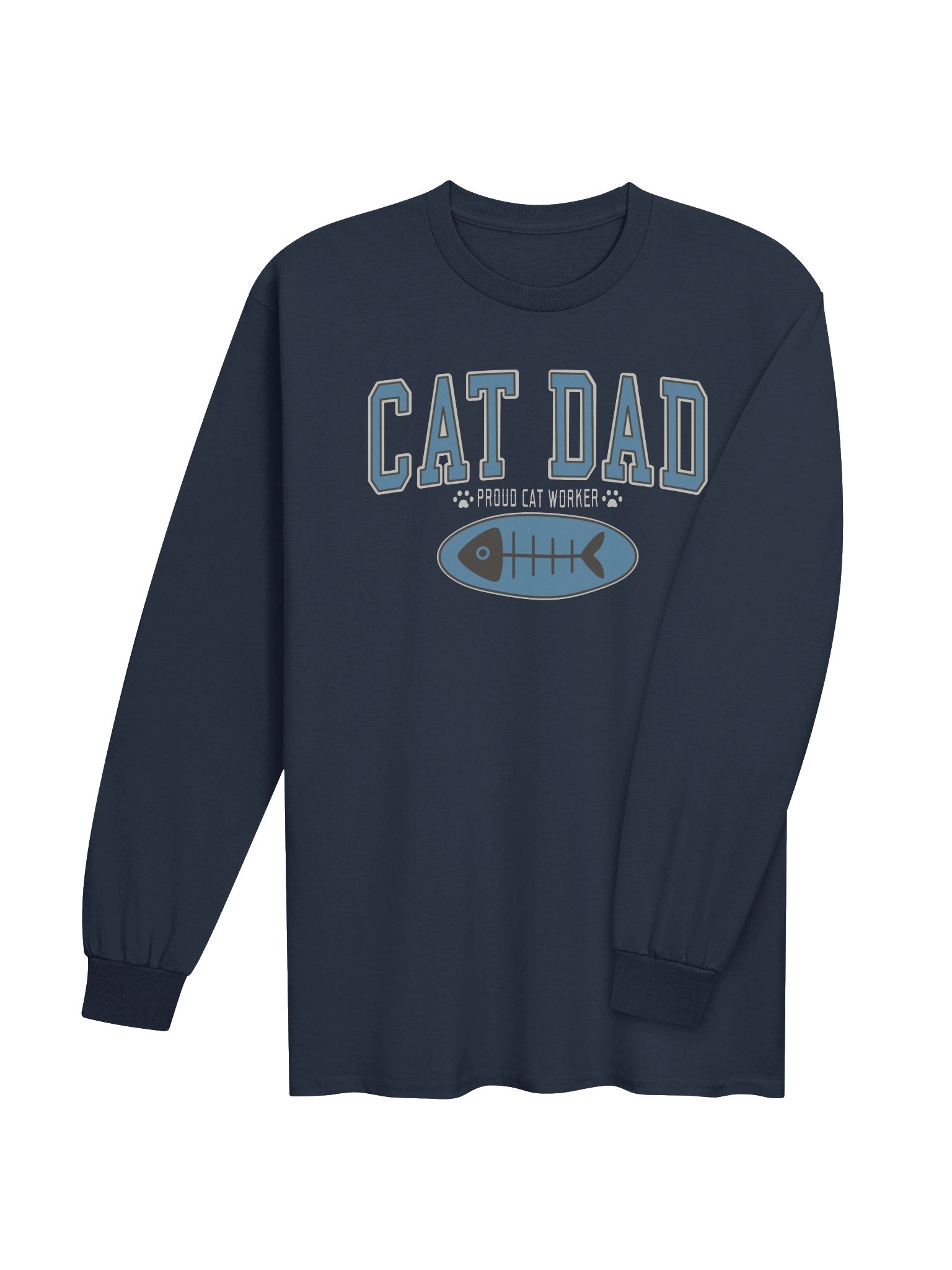 Cat Dad 2 (Proud Cat Worker) - Unisex Adult Long Sleeve T-shirt product image (3)