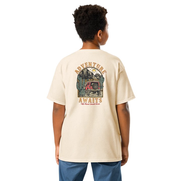 YOUTH Adventure Awaits OFF-ROAD SOUTHWEST! 4x4 Overland T-Shirt Mojo Adventures Las Vegas Arizona California Nevada Mojave Sonoran Desert Explore product image (1)