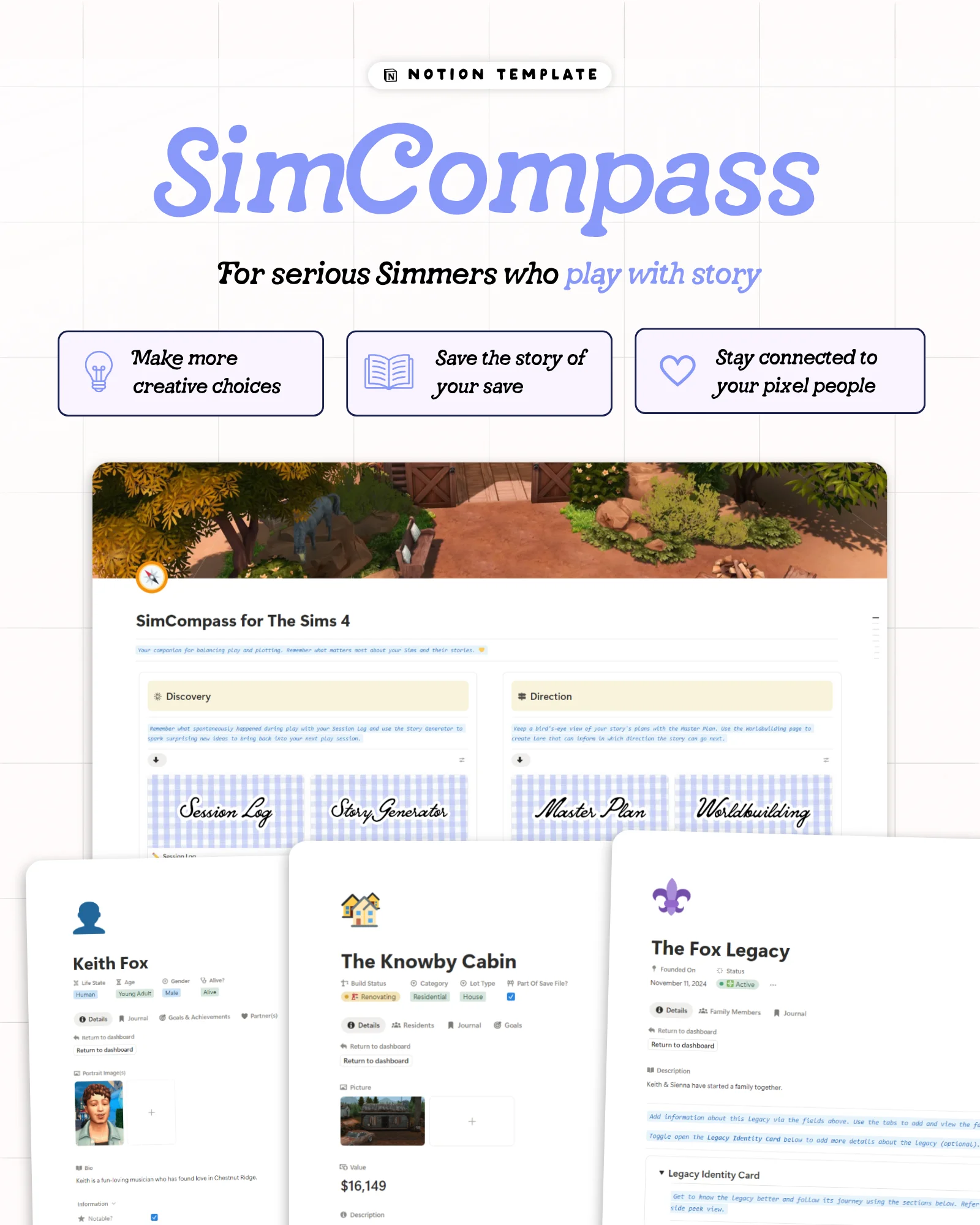 SimCompass for The Sims 4: Story Bible & Storytelling Toolkit For Serious Simmers product image (1)