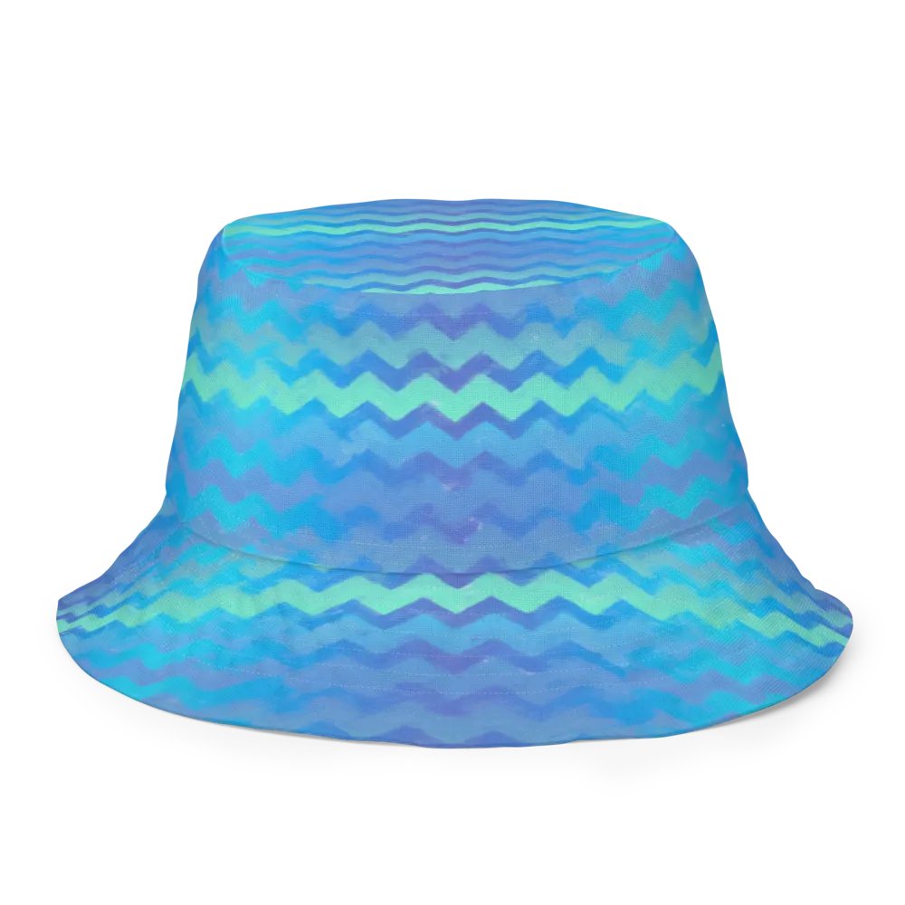 Blue Ocean Bokeh and Mermaid Stripe Bucket hat product image (9)