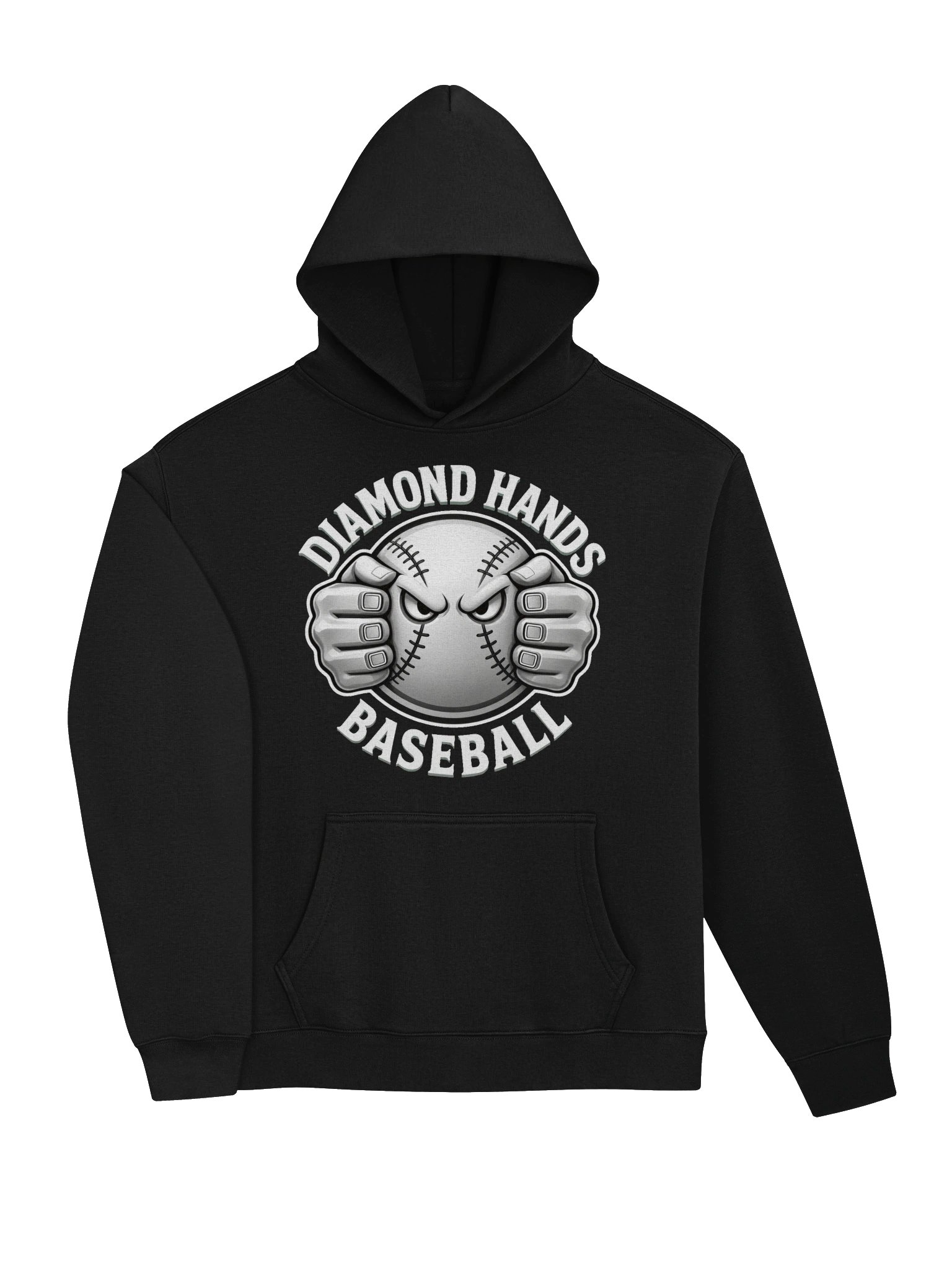 Diamond Hands Baseball Monochrome Hoodie product image (4)