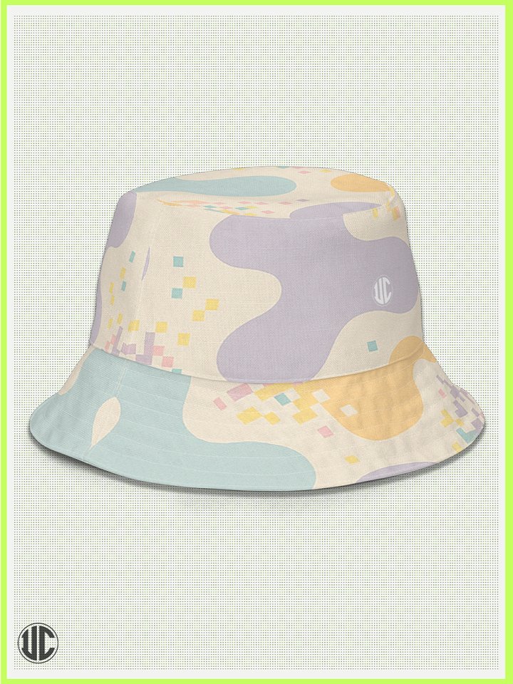 UnkoCon Dual-Side Bucket Hat – Digital Wave × Coral Camo product image (2)