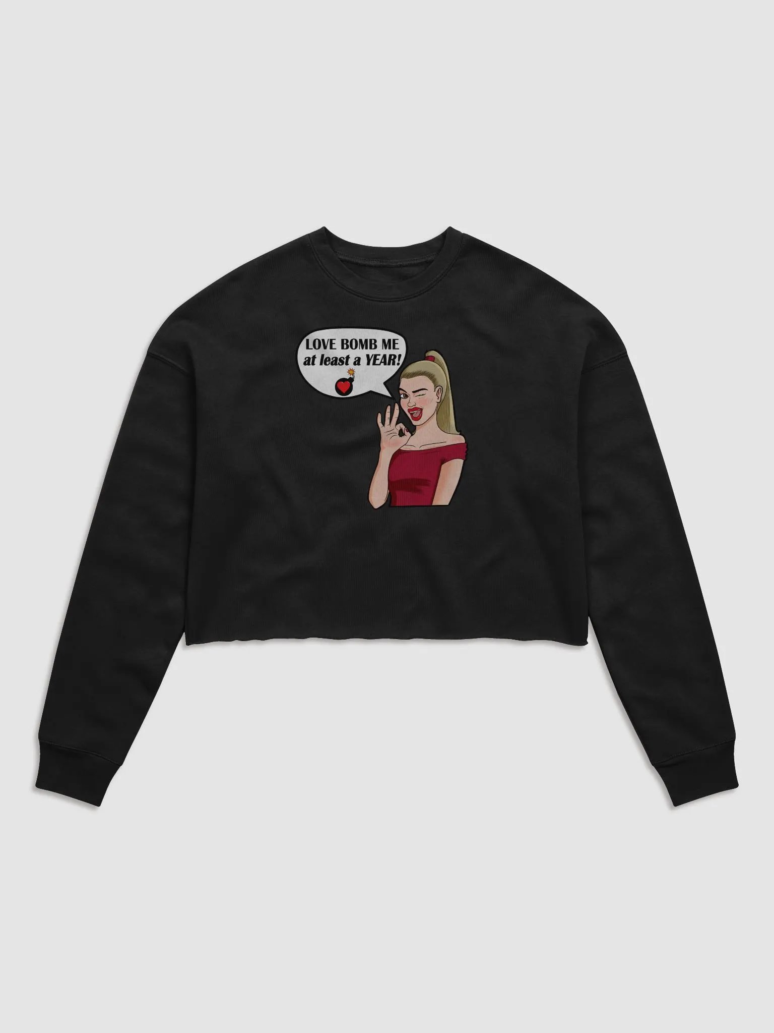 Love Bomb Me - CROP sweatshirt, raw hem product image (1)