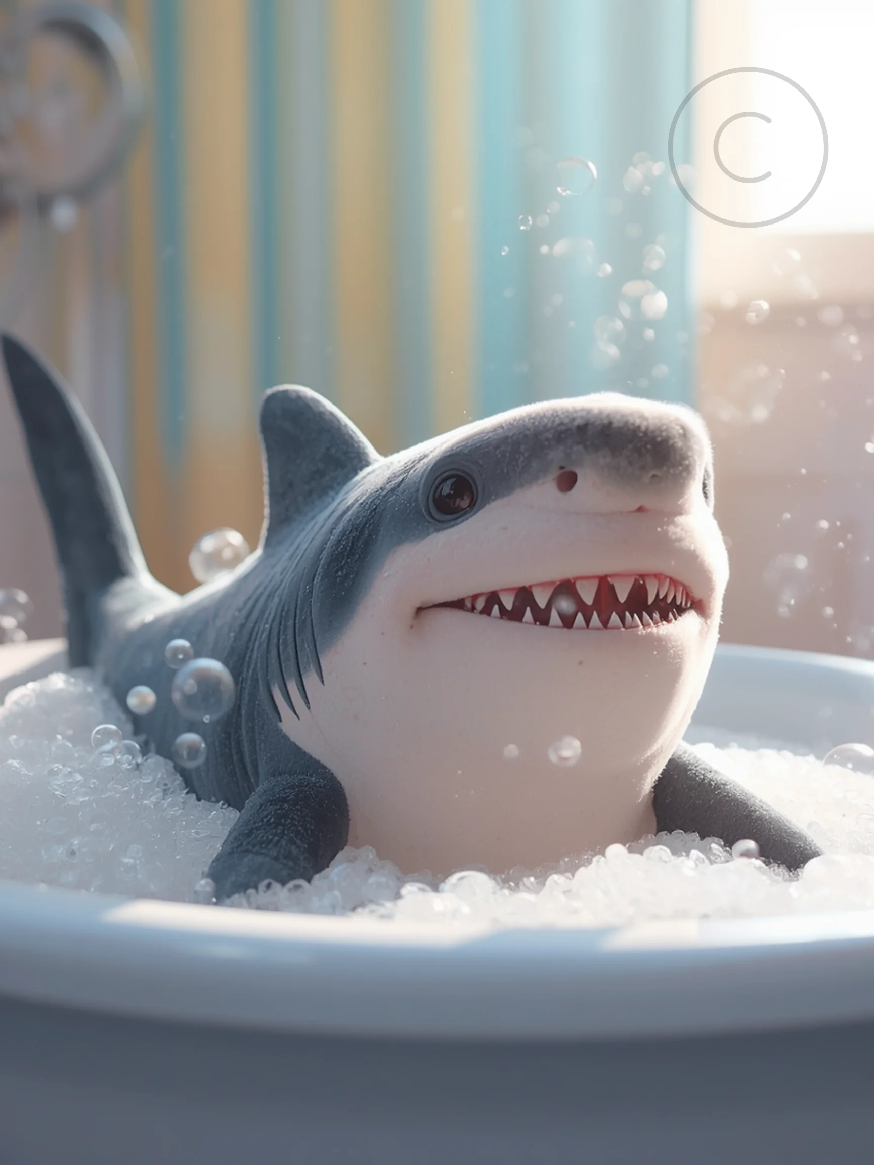 Realistic Shark in the Bathtub Poster product image (1)