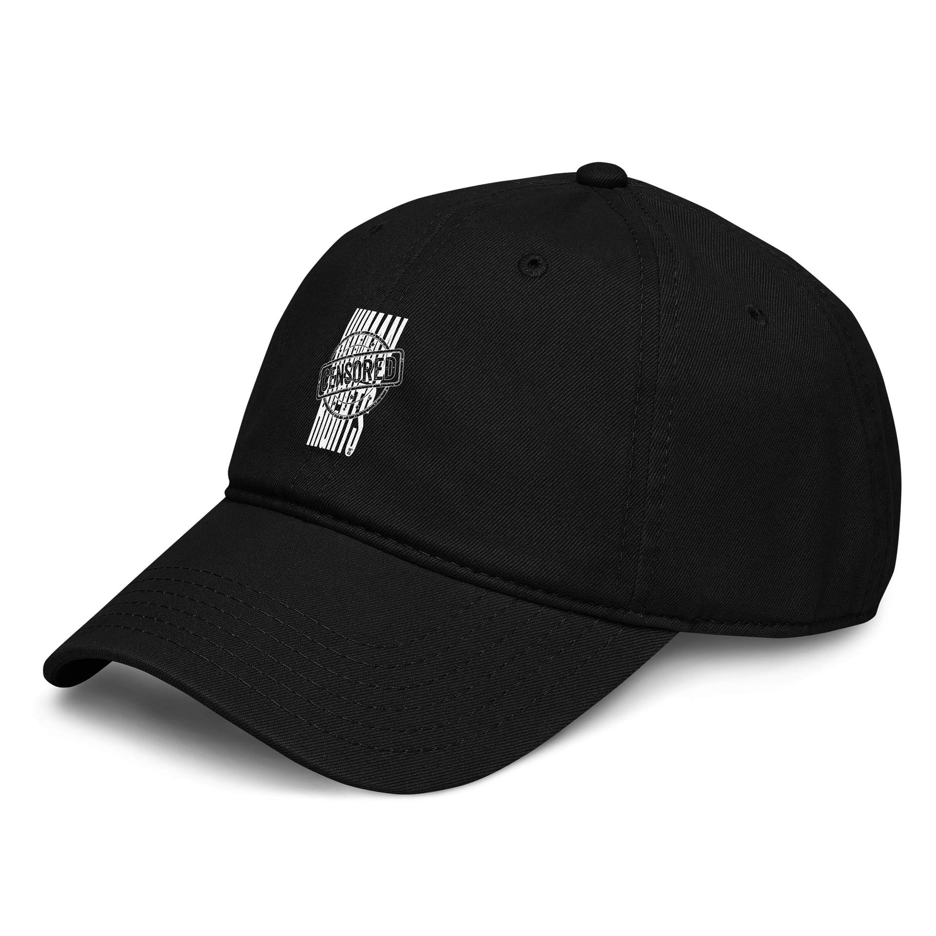 EQALL® Essentials Censored Human Rights 100% Cotton Baseball Cap_Black / White product image (3)
