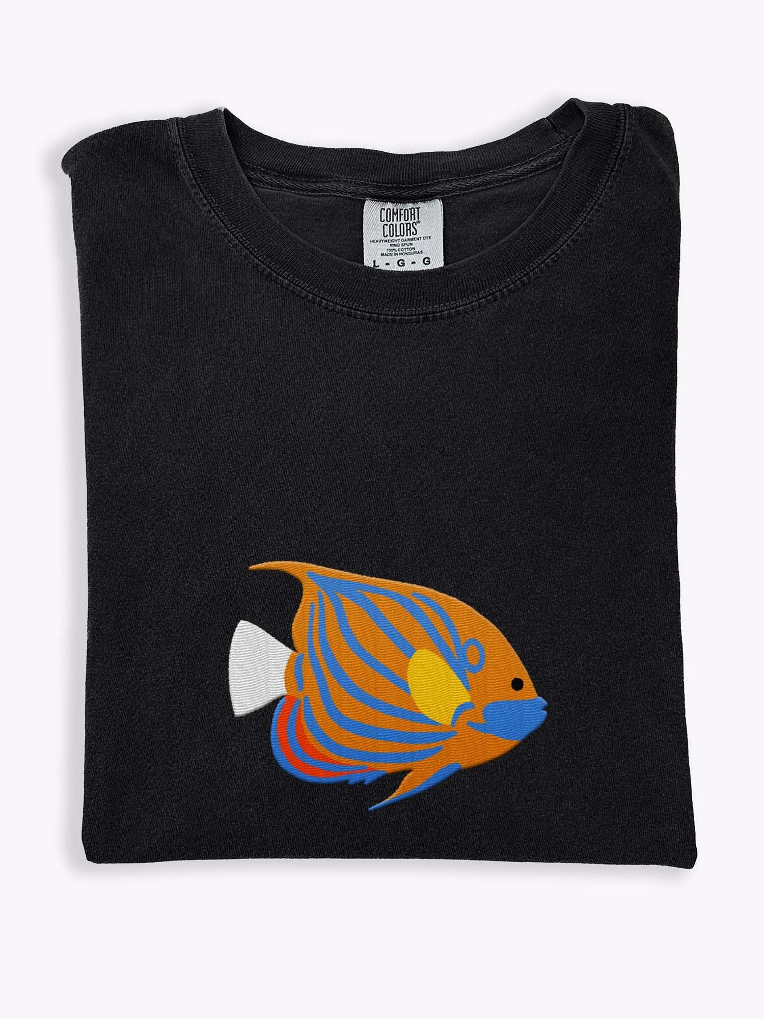 Blue Ring Angelfish Premium T-Shirt (Embroidered) for Reef and Marine Aquarium Lovers product image (1)