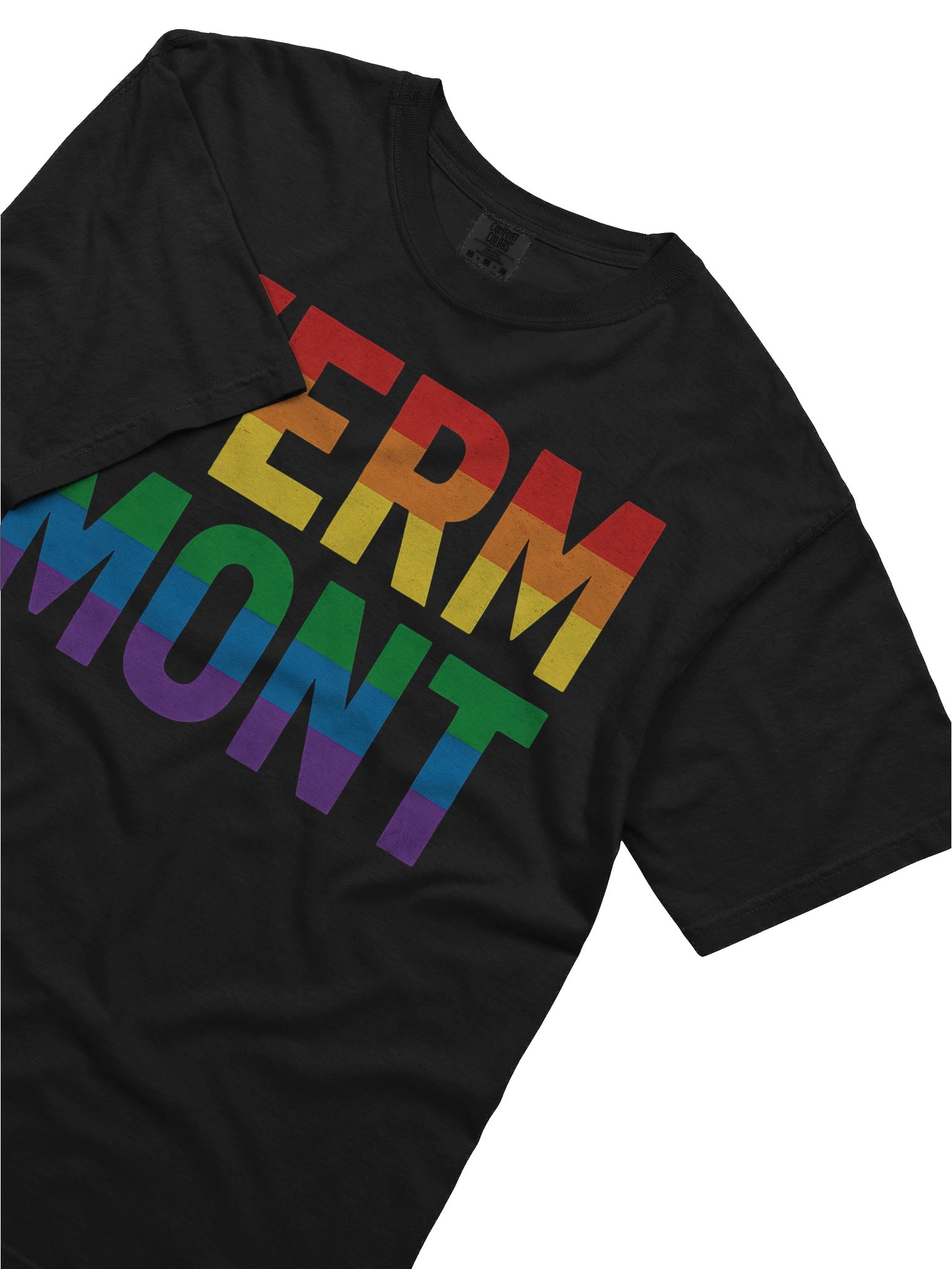 Vermont Pride Rainbow Text - LGBTQ+ State Pride Design for Equality and Love T-shirt product image (5)