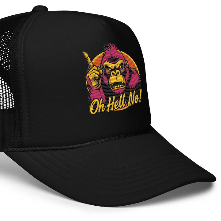 Oh Hell No Funny Flamingo Color Design Trucker Hat product image (2)
