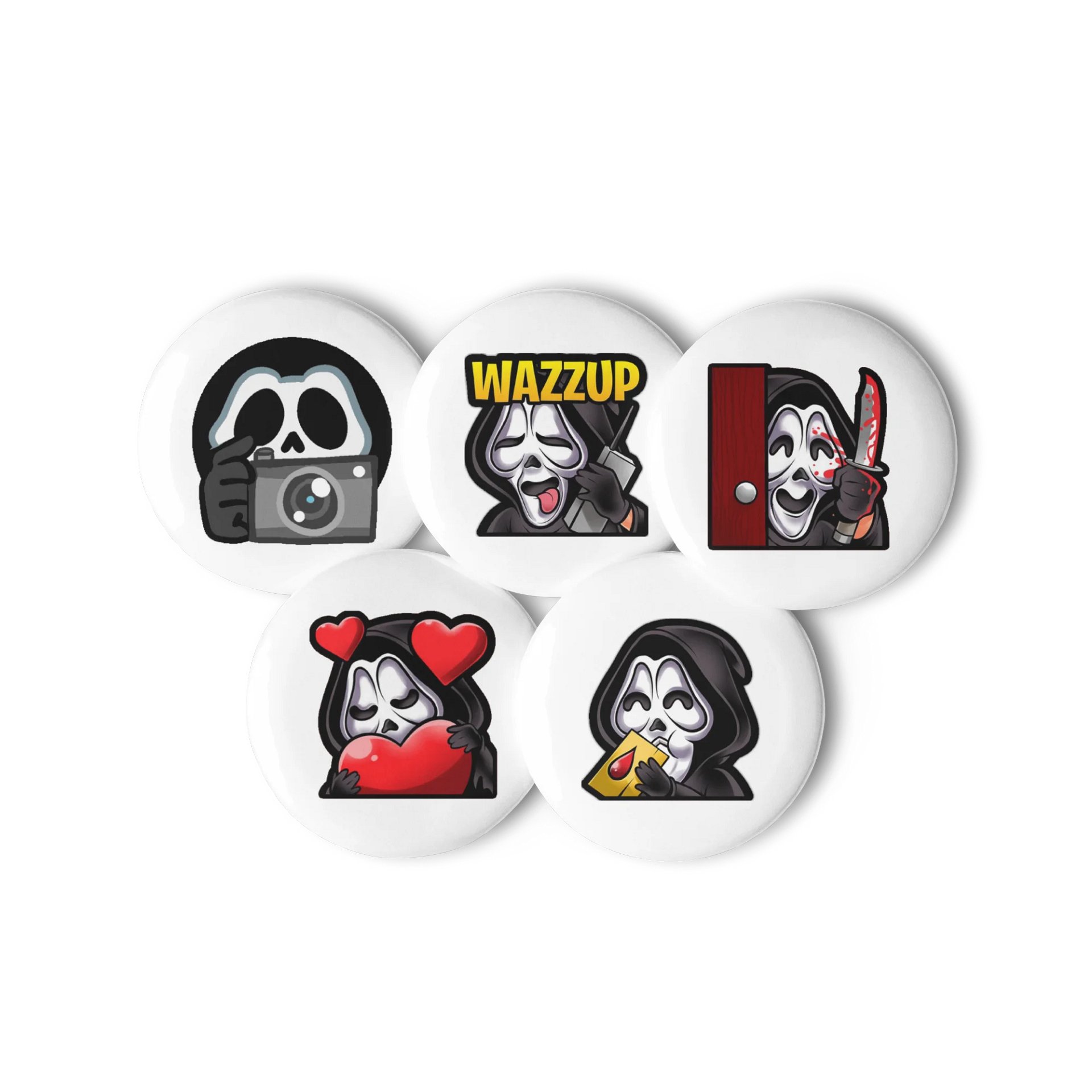 KillrZombie Ghostface Emote Pin Buttons Set product image (3)