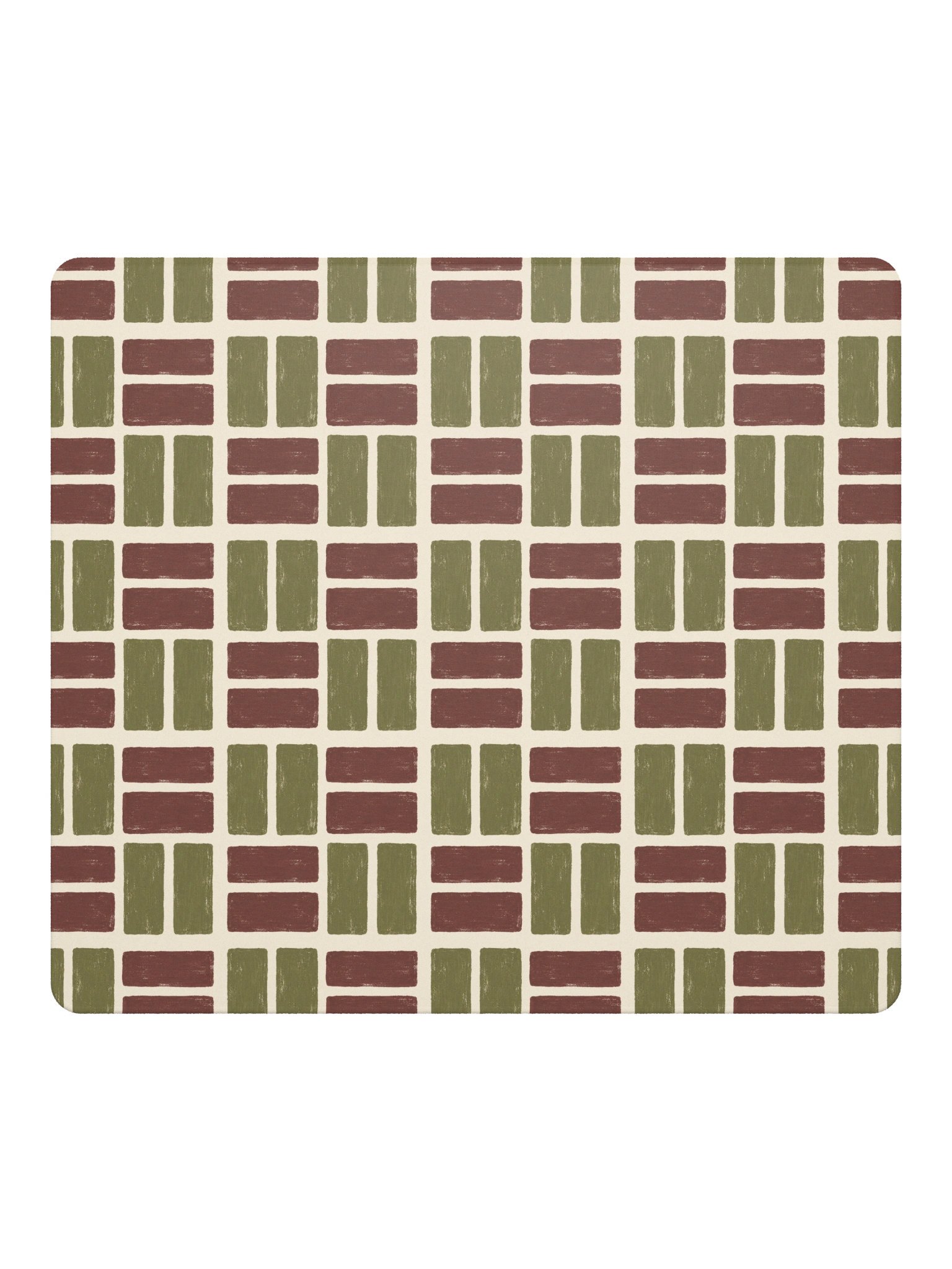Olive Weave Desk Mat — Olive & Burgundy Check product image (4)