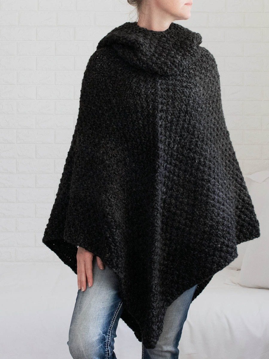 Chunky Triangle Poncho Knitting Pattern - Valiant product image (1)
