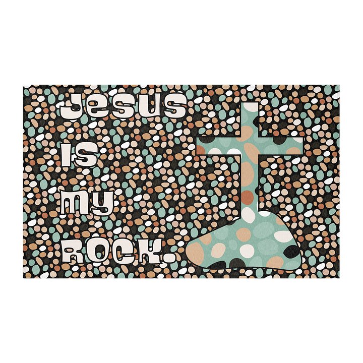 Jesus Is My Rock Area Rug (Neutal Tones) product image (2)