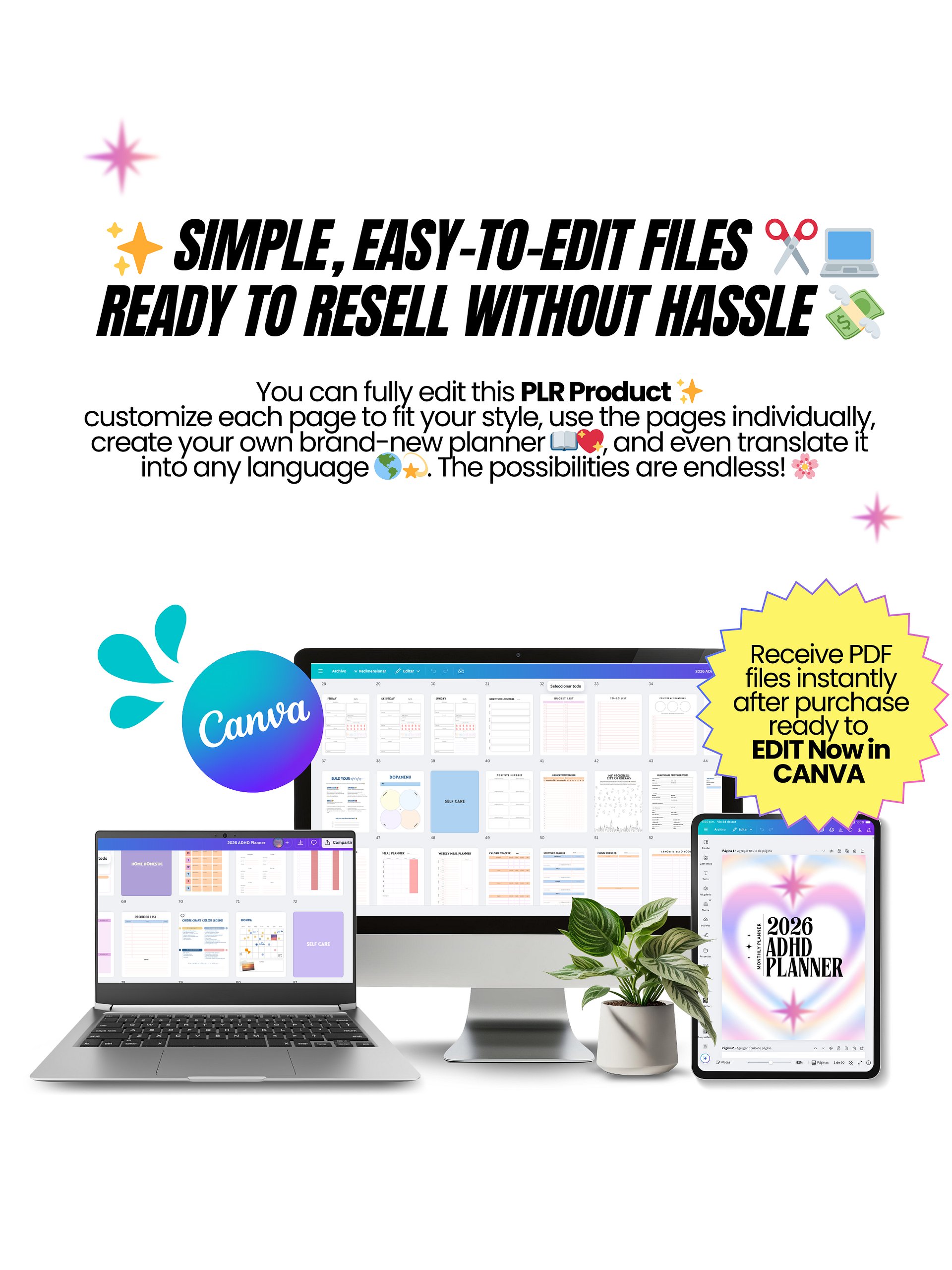 ADHD Planner Digital & Printable | PLR/MRR Ebook product image (4)