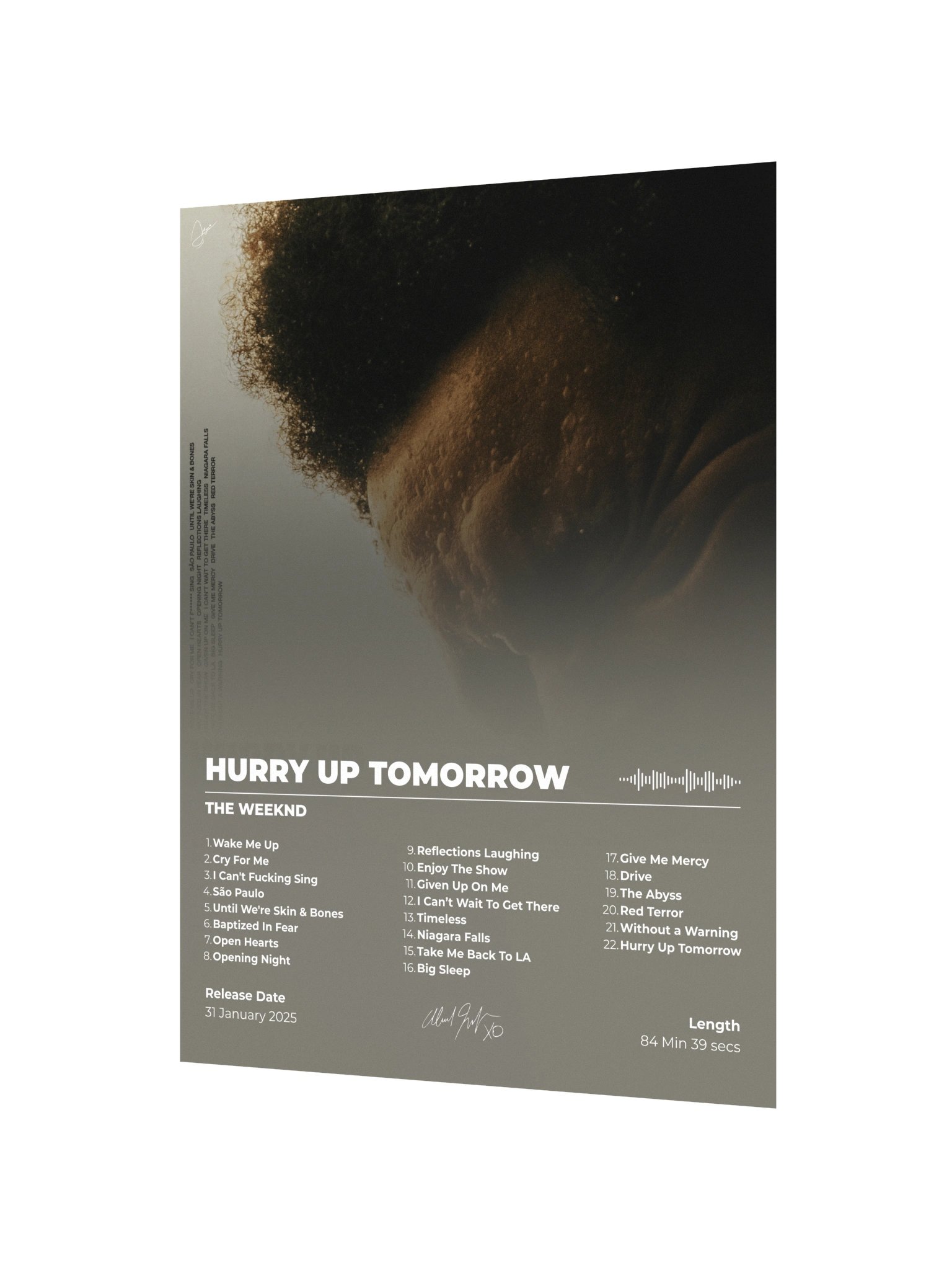 The Weeknd Hurry Up Tomorrow Tracklist Poster product image (4)