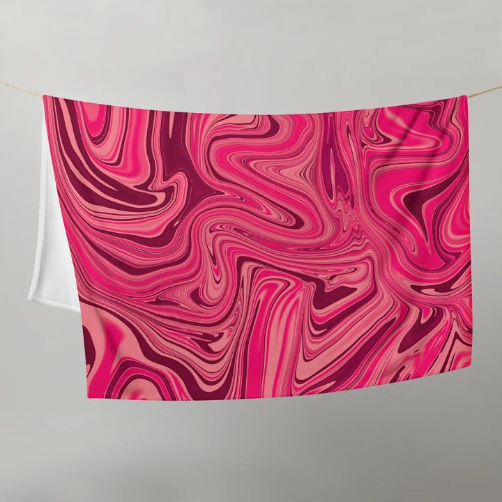 Throw Blanket - Shades of Magenta Pink Digital Fluid Art product image (2)