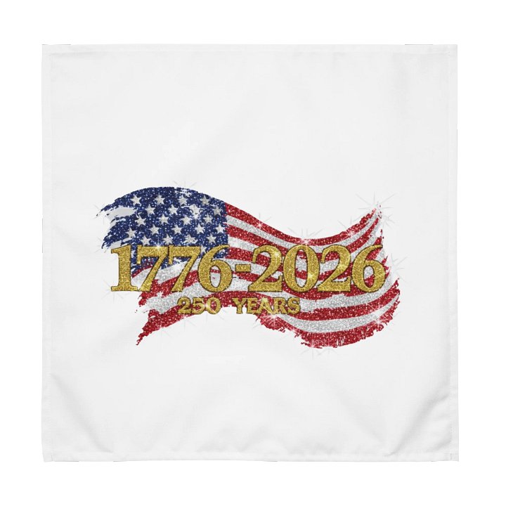 1776-2026 Faux Glitter American Flag - 250 Years Anniversary, Sparkle Patriotic, Fourth of July Celebration Napkins product image (1)