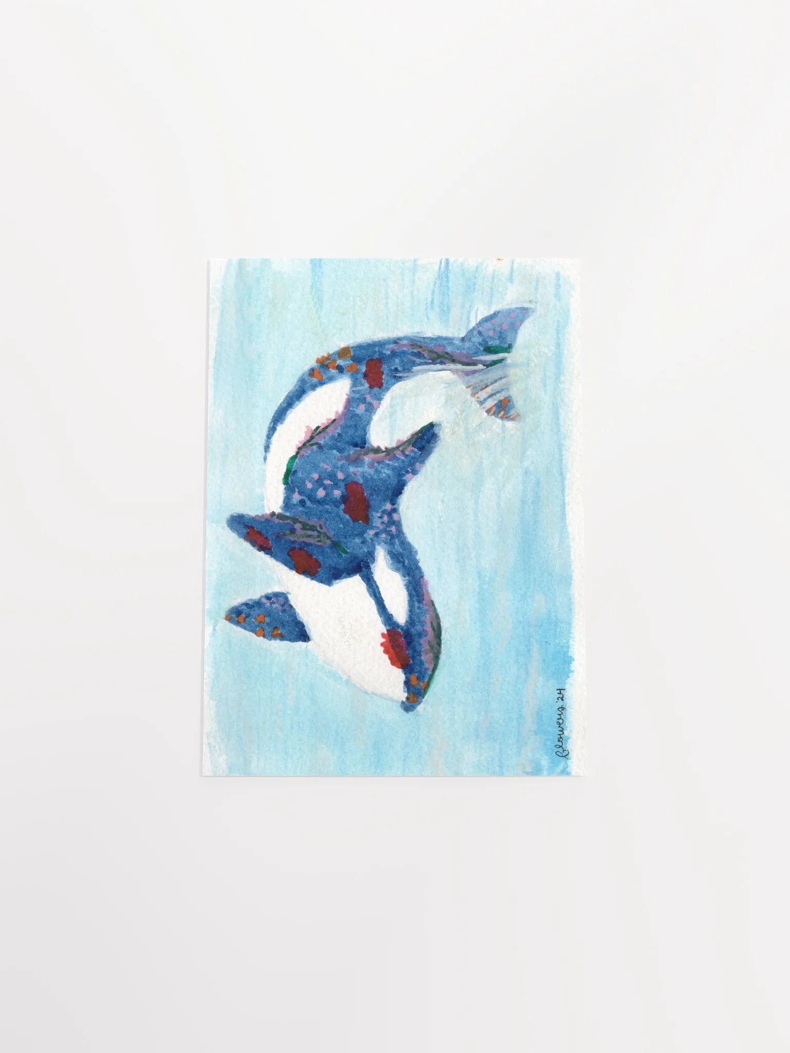 floral orca backwards breech 02 - watercolour - print product image (5)