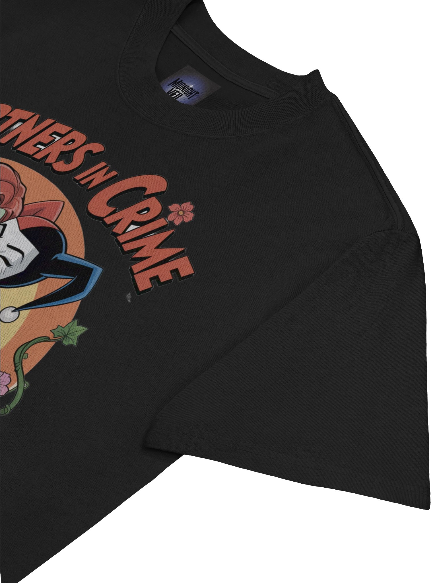 Toxic Embrace: Harley Quinn & Poison Ivy Partners in Crime Oversized Faded T-Shirt product image (7)