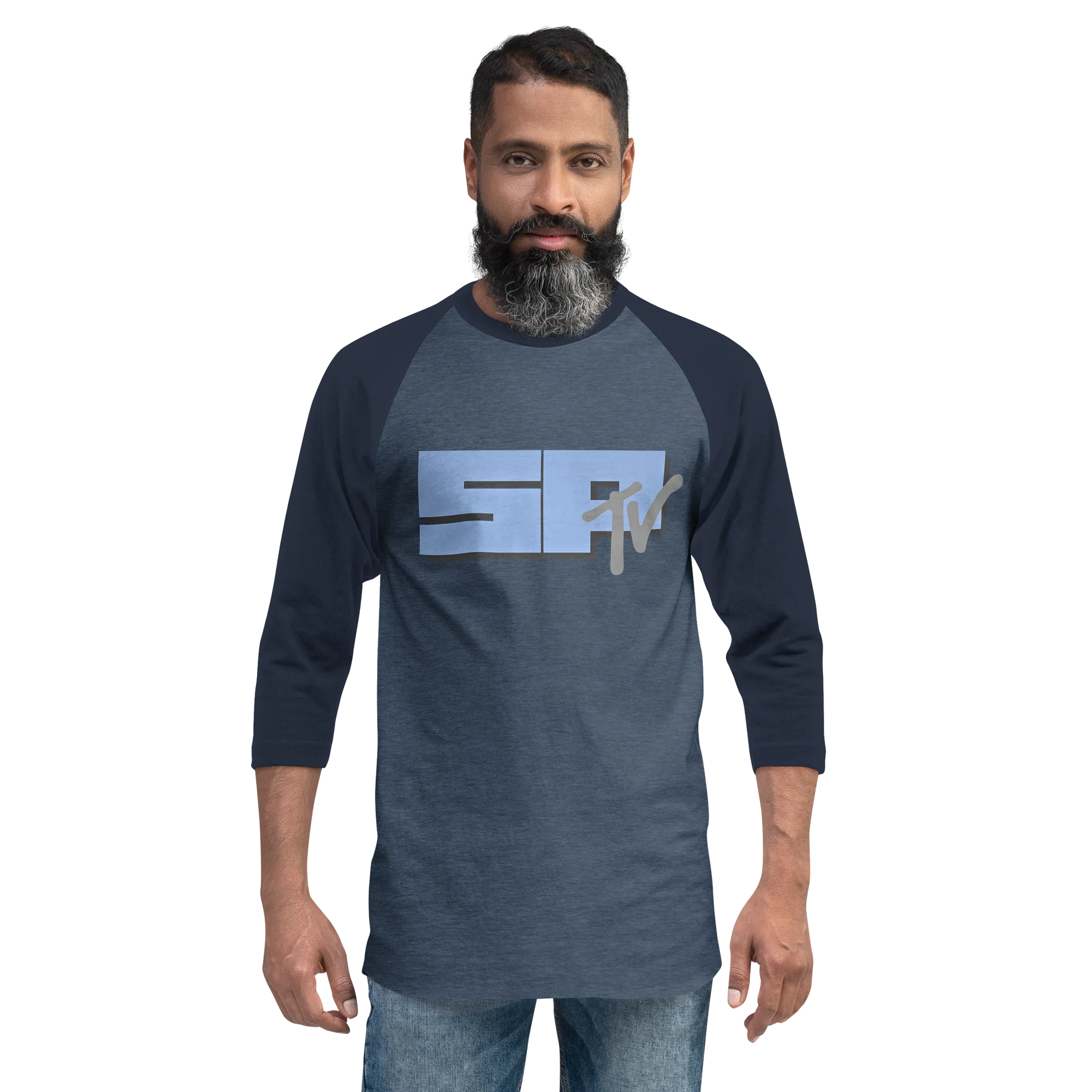 SPTV Logo Raglan Tee - gray and blue product image (5)