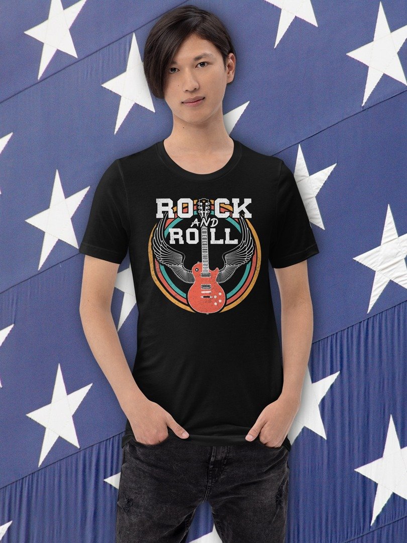 80s Rock & Roll Music Guitar with Wings Tee product image (3)