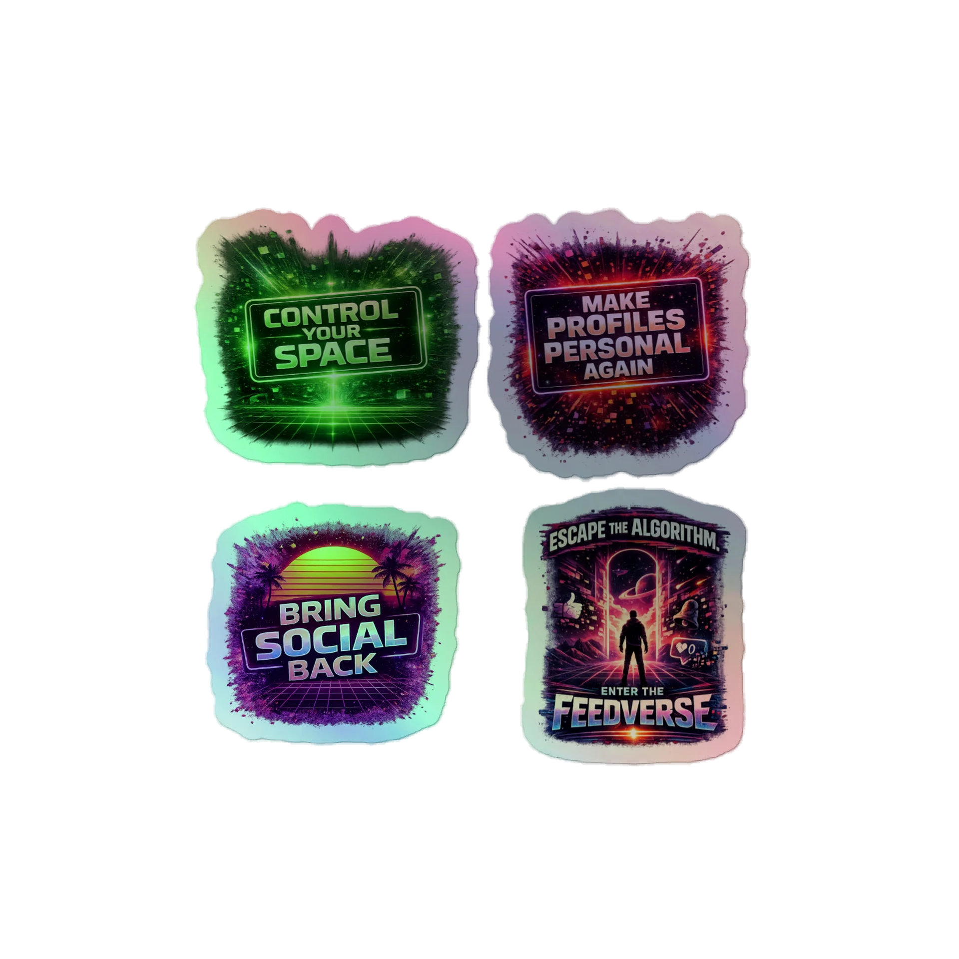 Holographic Slogans Stickers product image (1)