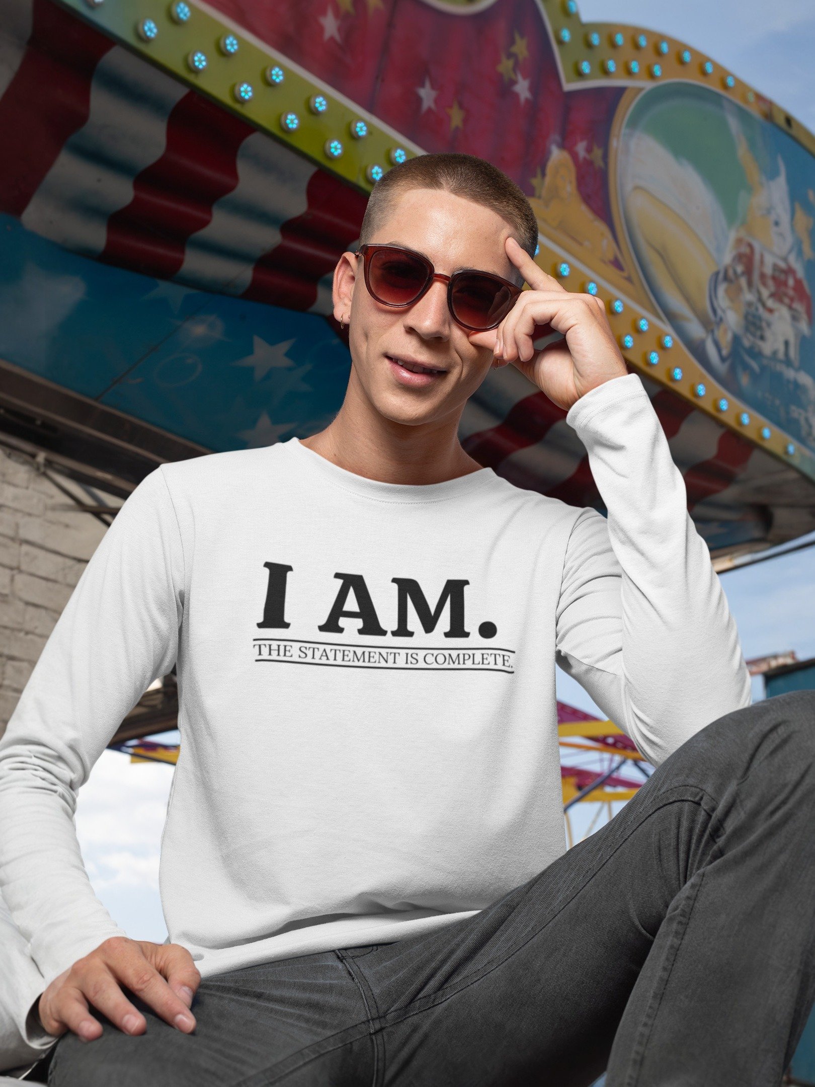 Men’s Long Sleeve Shirt Foundation black product image (1)