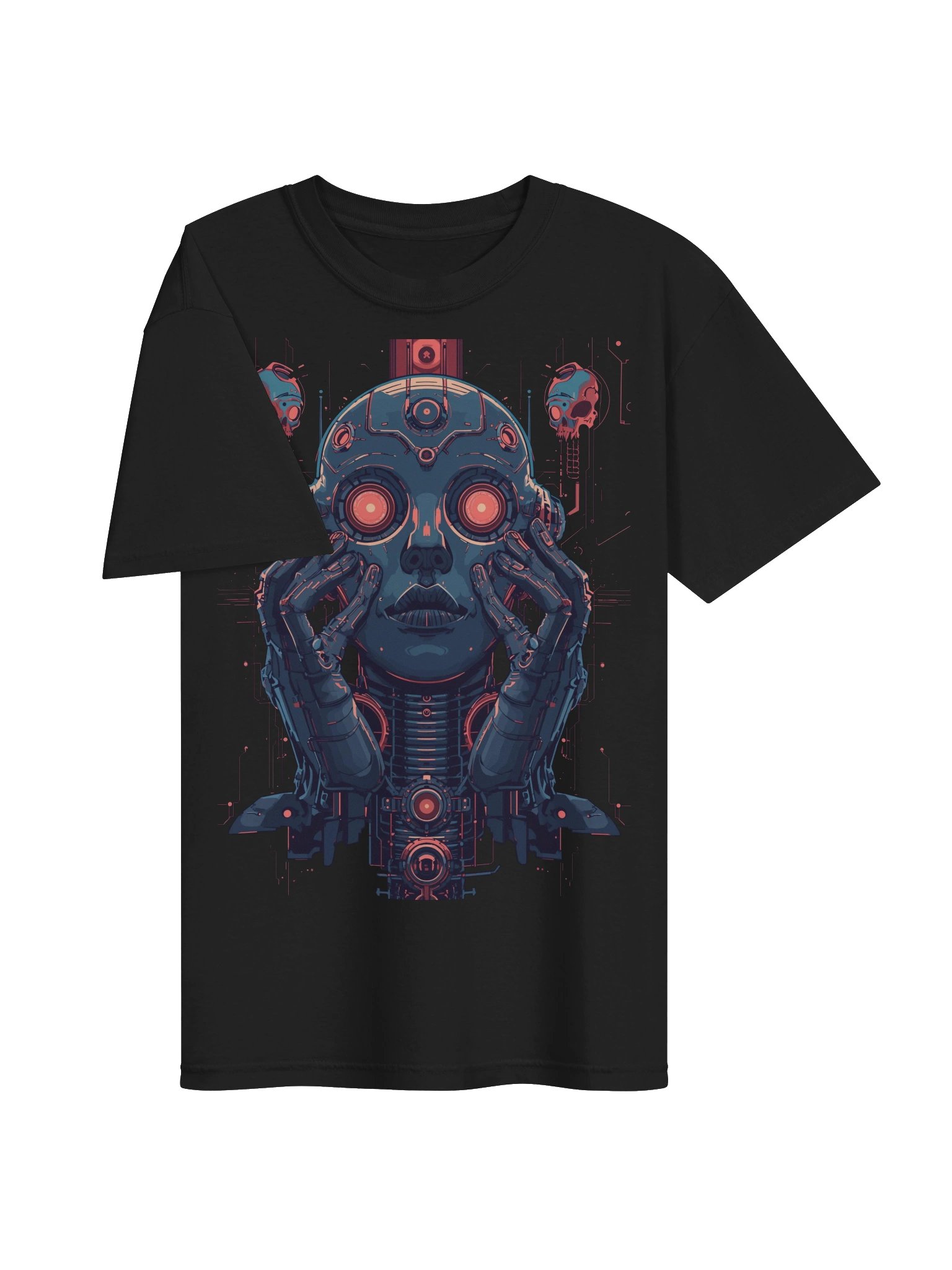 Neon Cyborg Visage Heavyweight T-Shirt product image (6)
