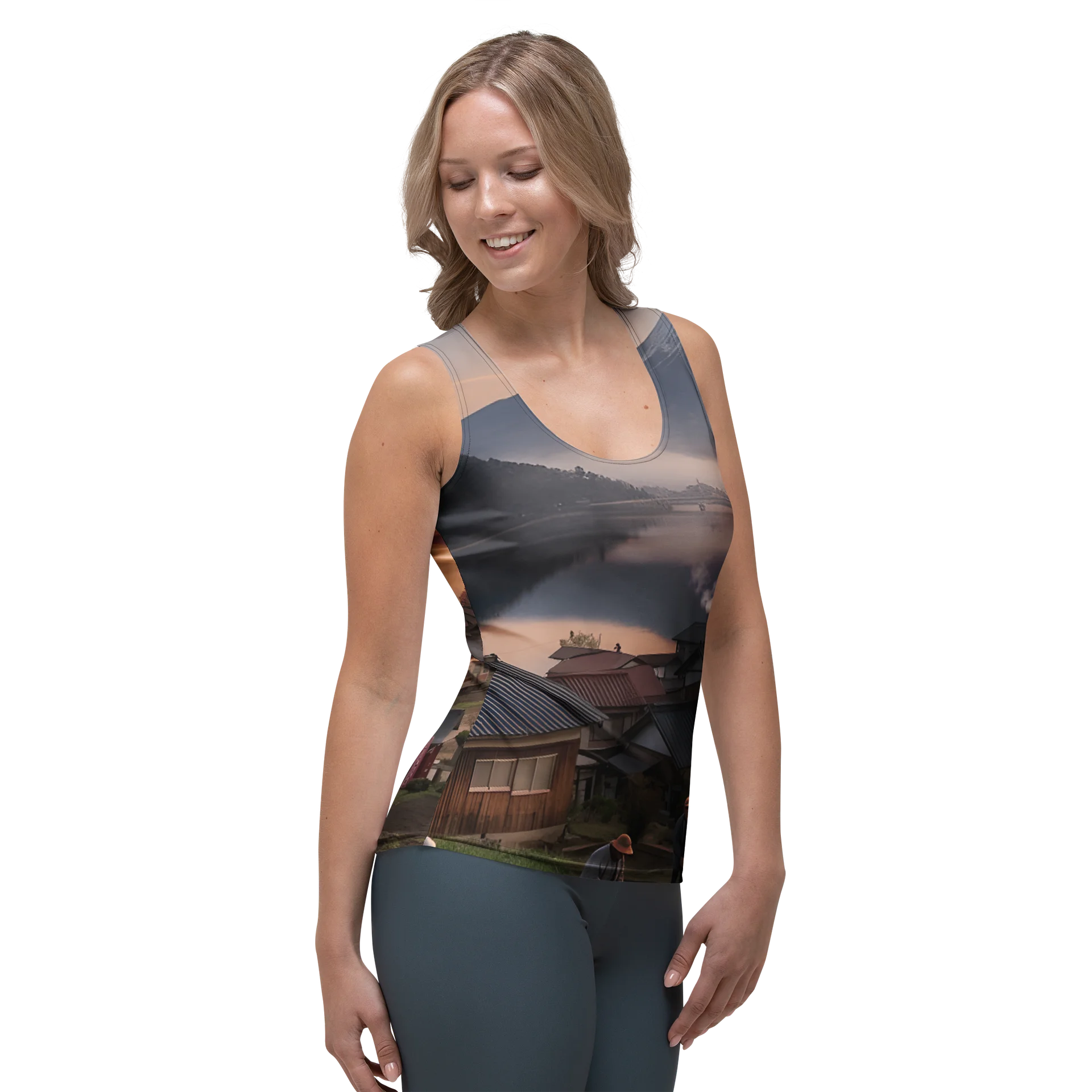 Mount Fuji Women's Tank Top | Fitted Graphic Workout Top product image (6)