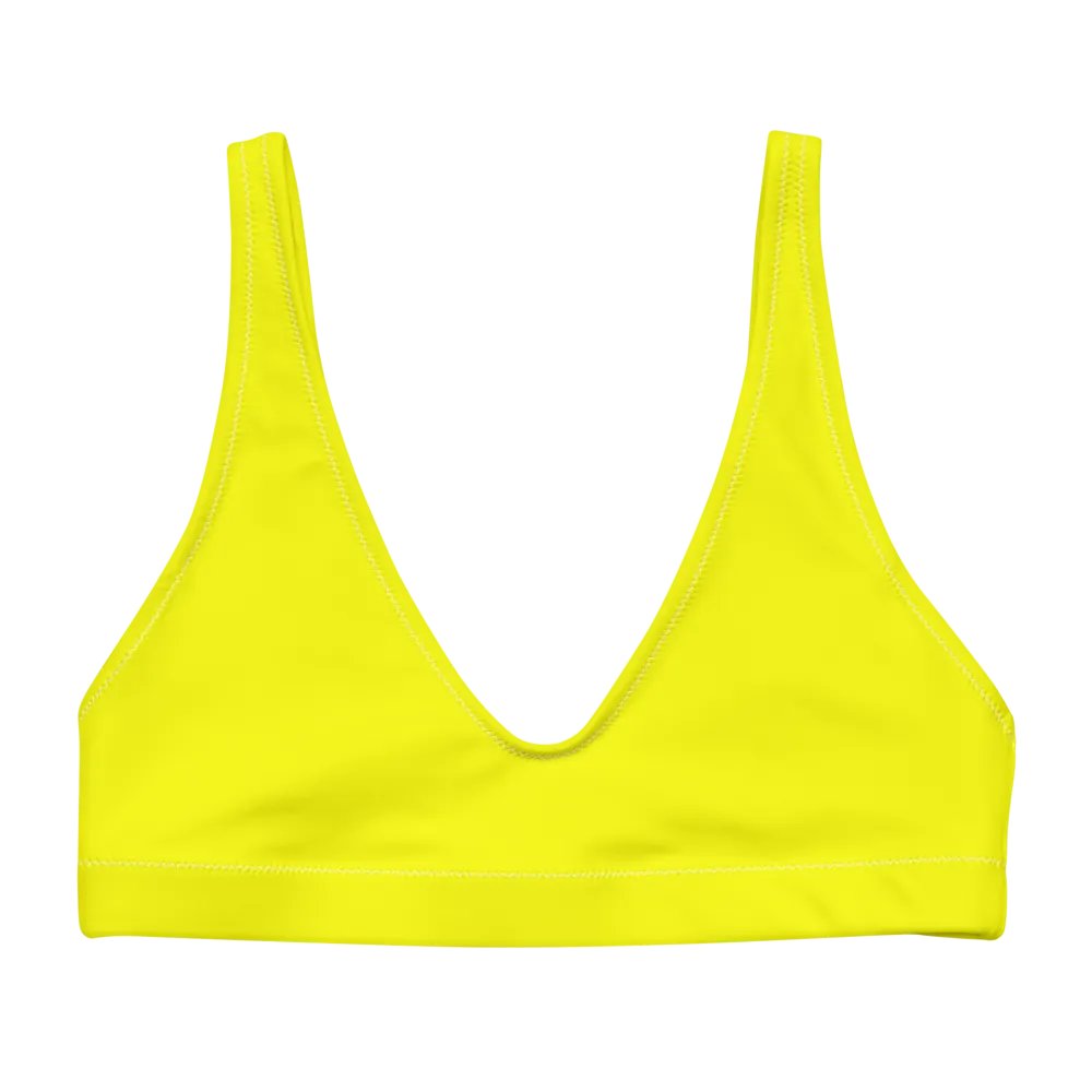 Plain Color Yellow Padded Bikini Top product image (5)