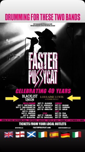 Here we go! Behind the drums for @femmefatalerocks & @blacklistunionofficial supporting @fasterp_ssycat 

🇬🇧 🏴󠁧󠁢󠁥󠁮󠁧󠁿 🏴󠁧󠁢󠁳󠁣󠁴󠁿 ...