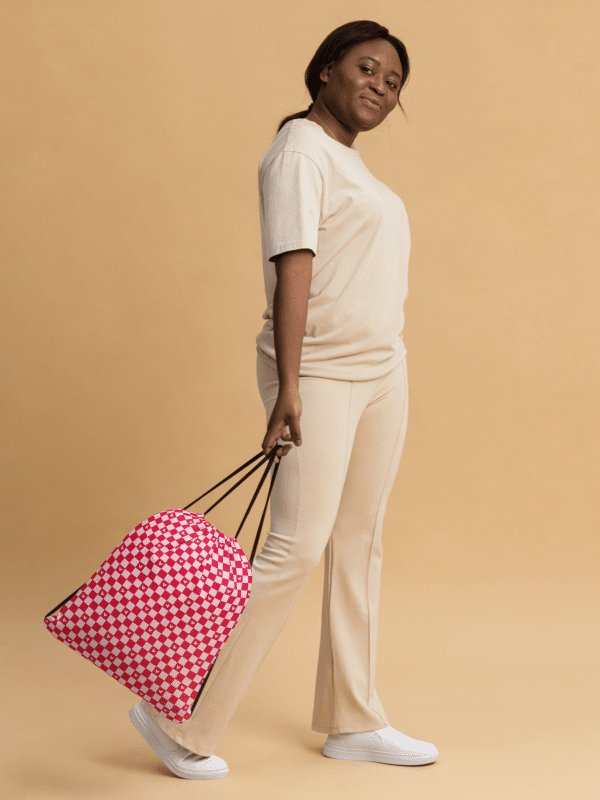 Checked Heart Dreams Gym Drawstring Bag product image (3)