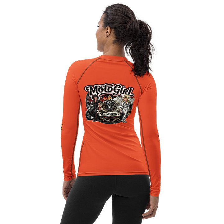 Women's MötoGraffitti Long Sleeve "Rash Guard"Tee Safety Orange product image (2)