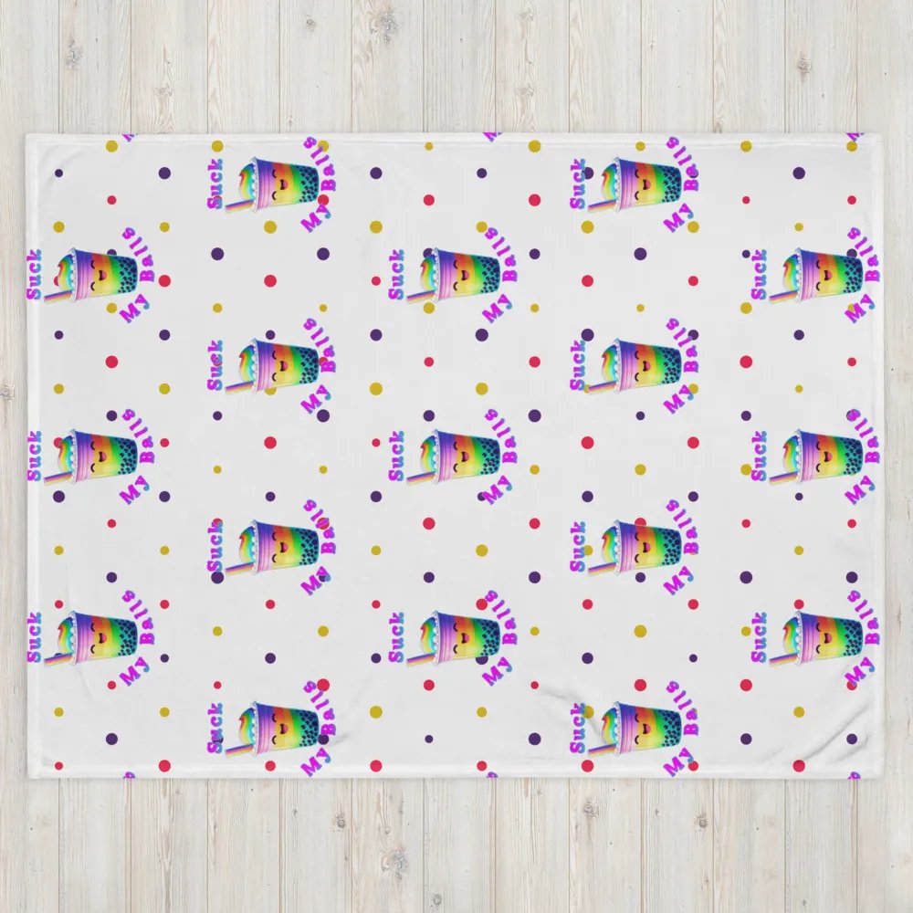 Rainbow Boba Delight Throw Blanket product image (4)