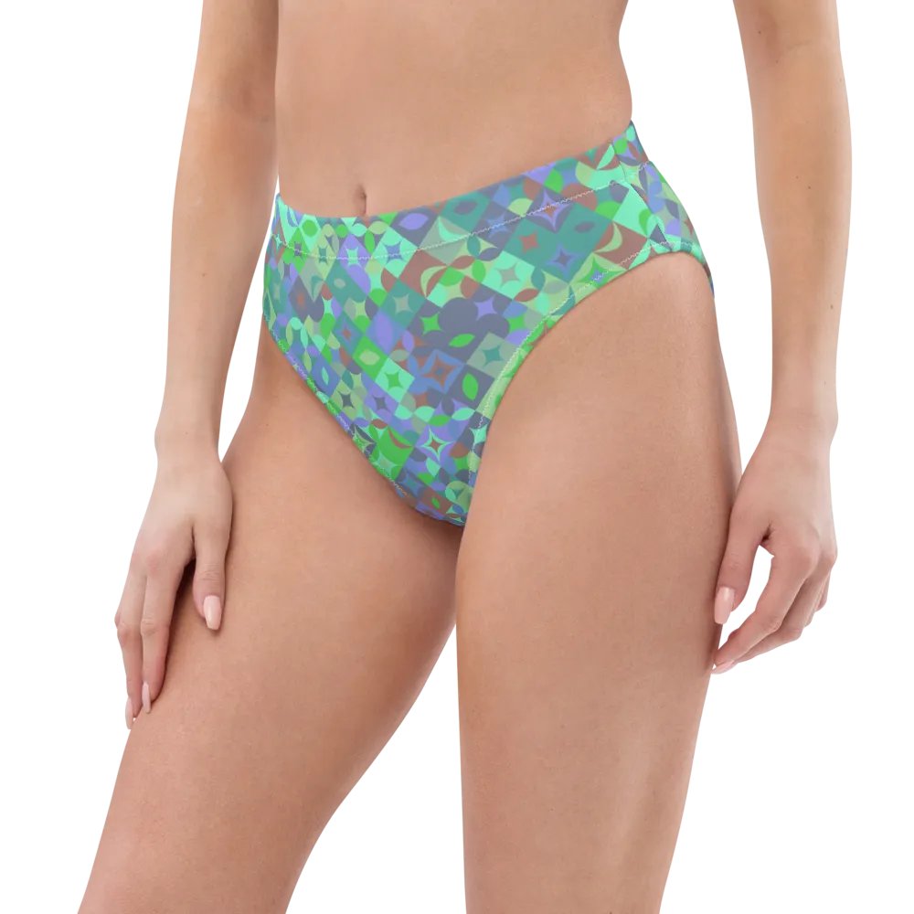 Colorful vector Pattern Design High Waisted Bikini Bottom - v11 product image (7)