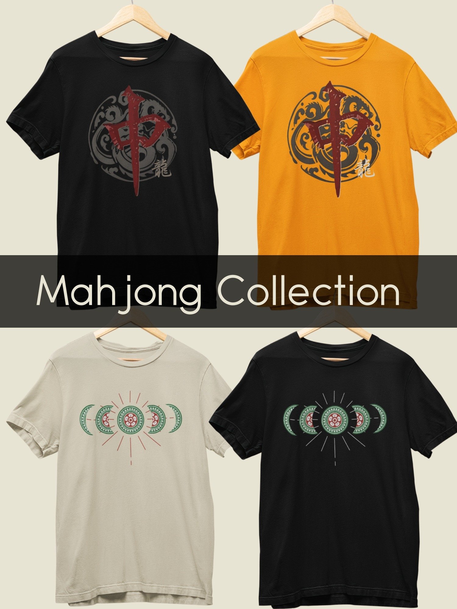 Red Dragon Mahjong Shirt, Board Gamer T-shirt, Gold product image (5)