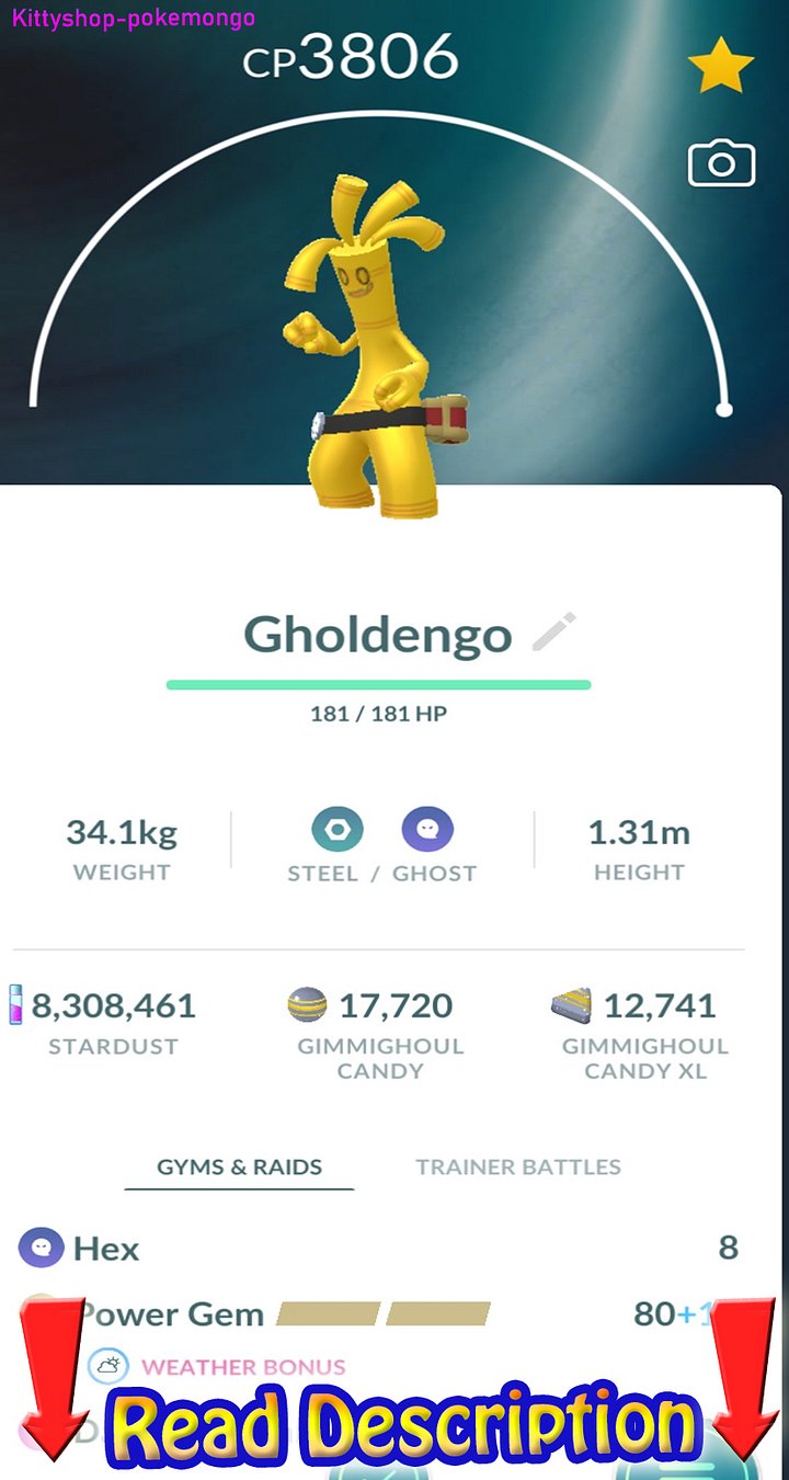 🟢Level 50 Gholdengo MAXED 3 Move Trade go Fast Shipping ✅ product image (1)