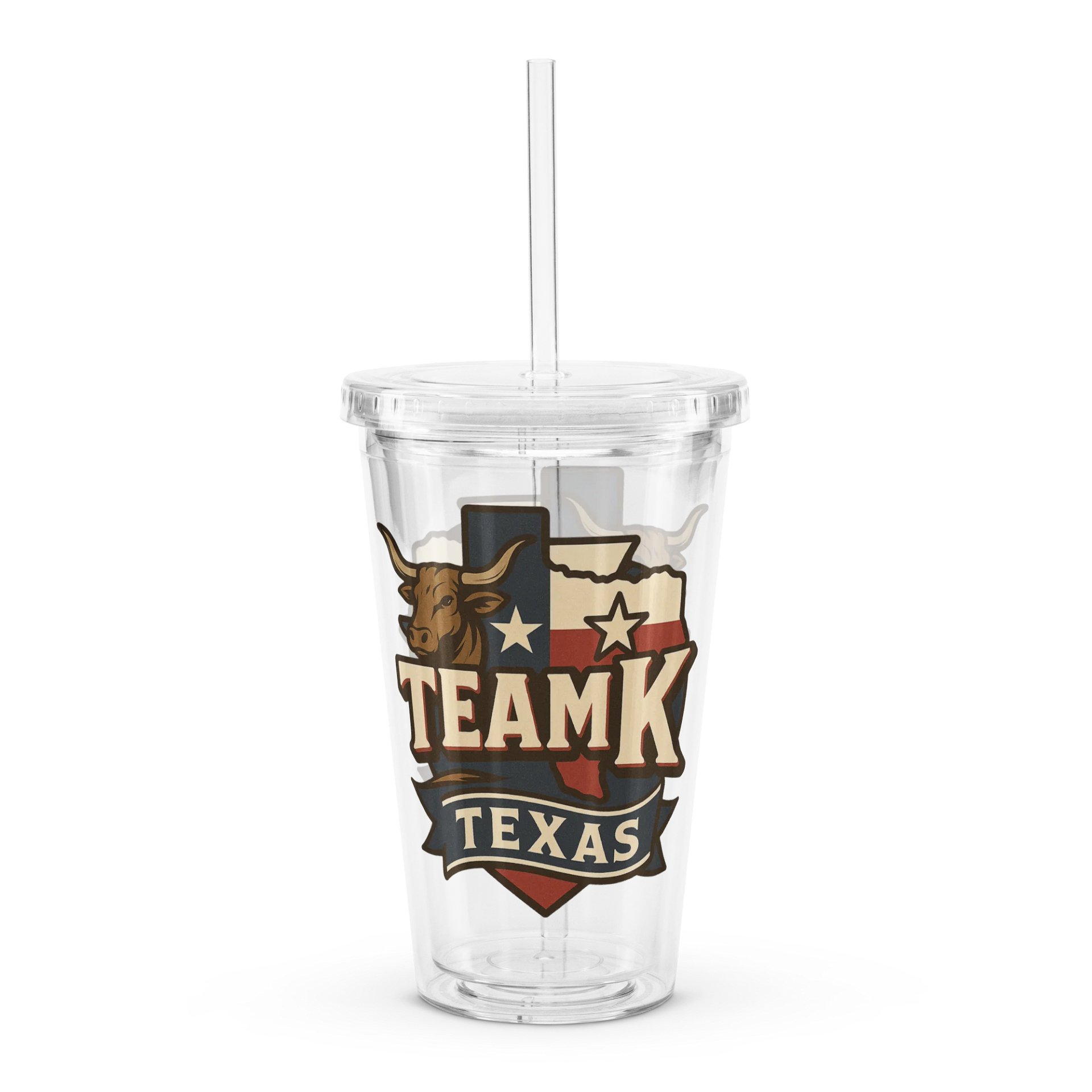 Team K Texas Clear Plastic Tumbler product image (1)