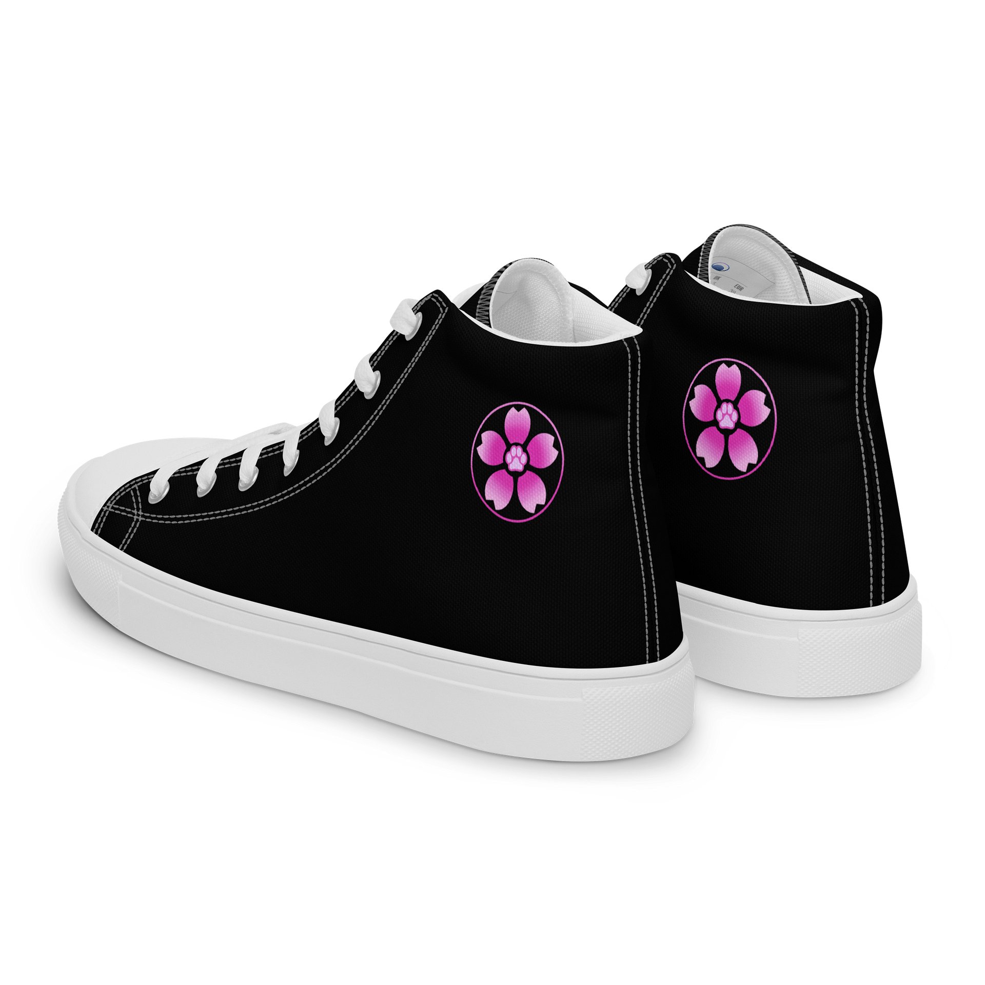 Moo Cherry Pawsom Logo Women's High-Canvas Shoes (Black) product image (5)