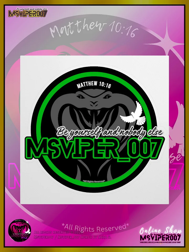 Sticker - "MsViper_007™ Brand Classic" [green/blk emblem] Support&Sport Kiss cut Stickers By Anna H. product image (1)