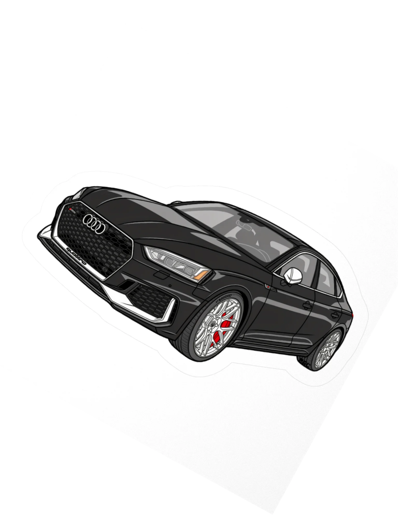 Black Audi RS5 Sportback Sticker (Retro, Sketch, Silhouette) product image (4)