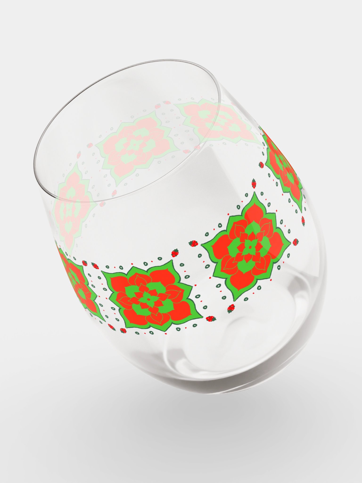 Poinsettia Joy Stemless Wine Glass product image (4)