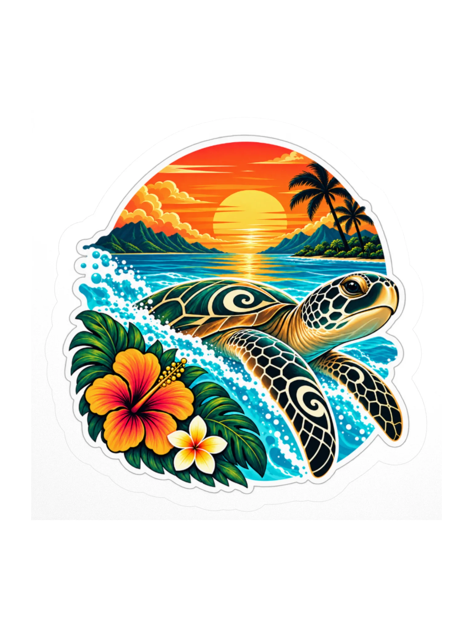 Island Honu Sunset Sticker product image (2)