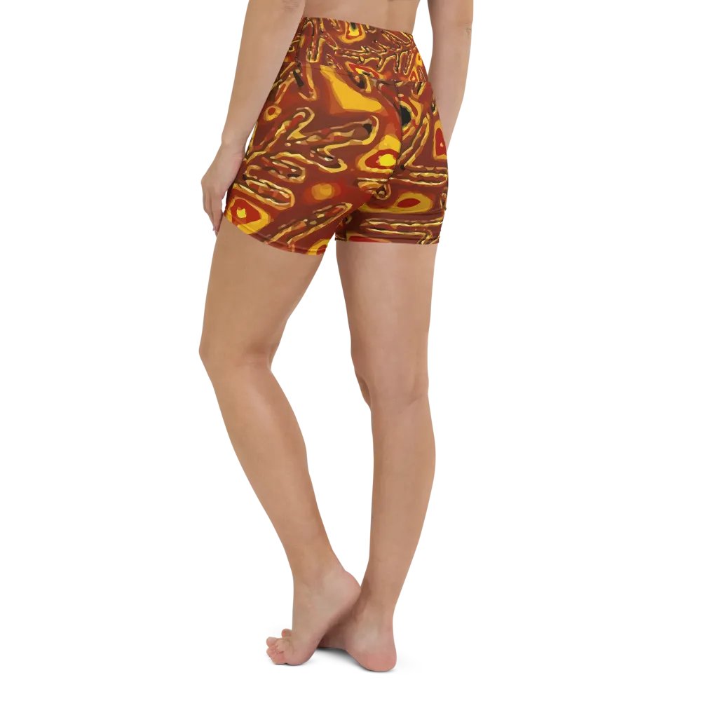 Japanese Fiery Abstract Yoga Shorts product image (1)