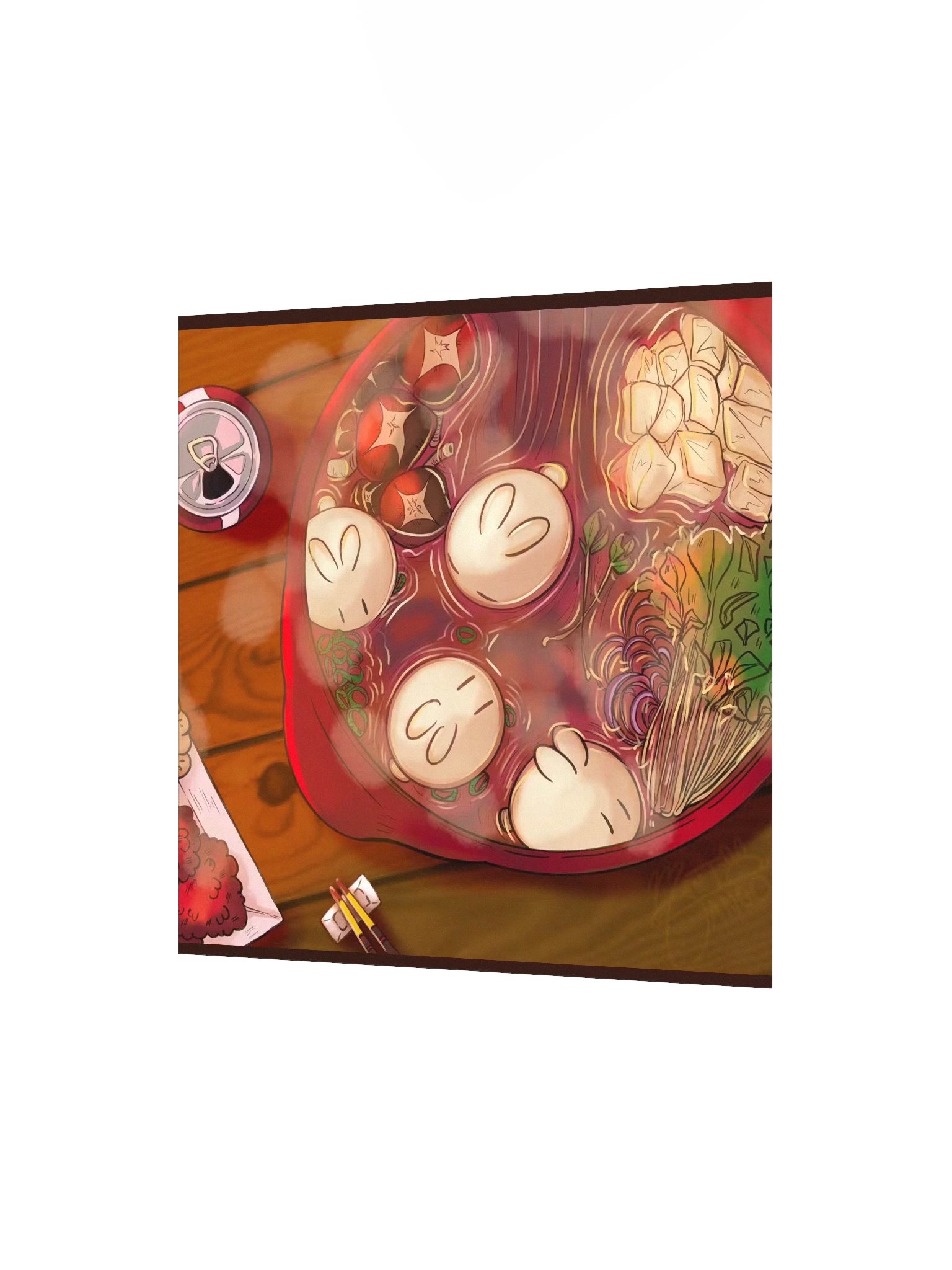 Hot Pot Dango Bunnys Square Print product image (2)